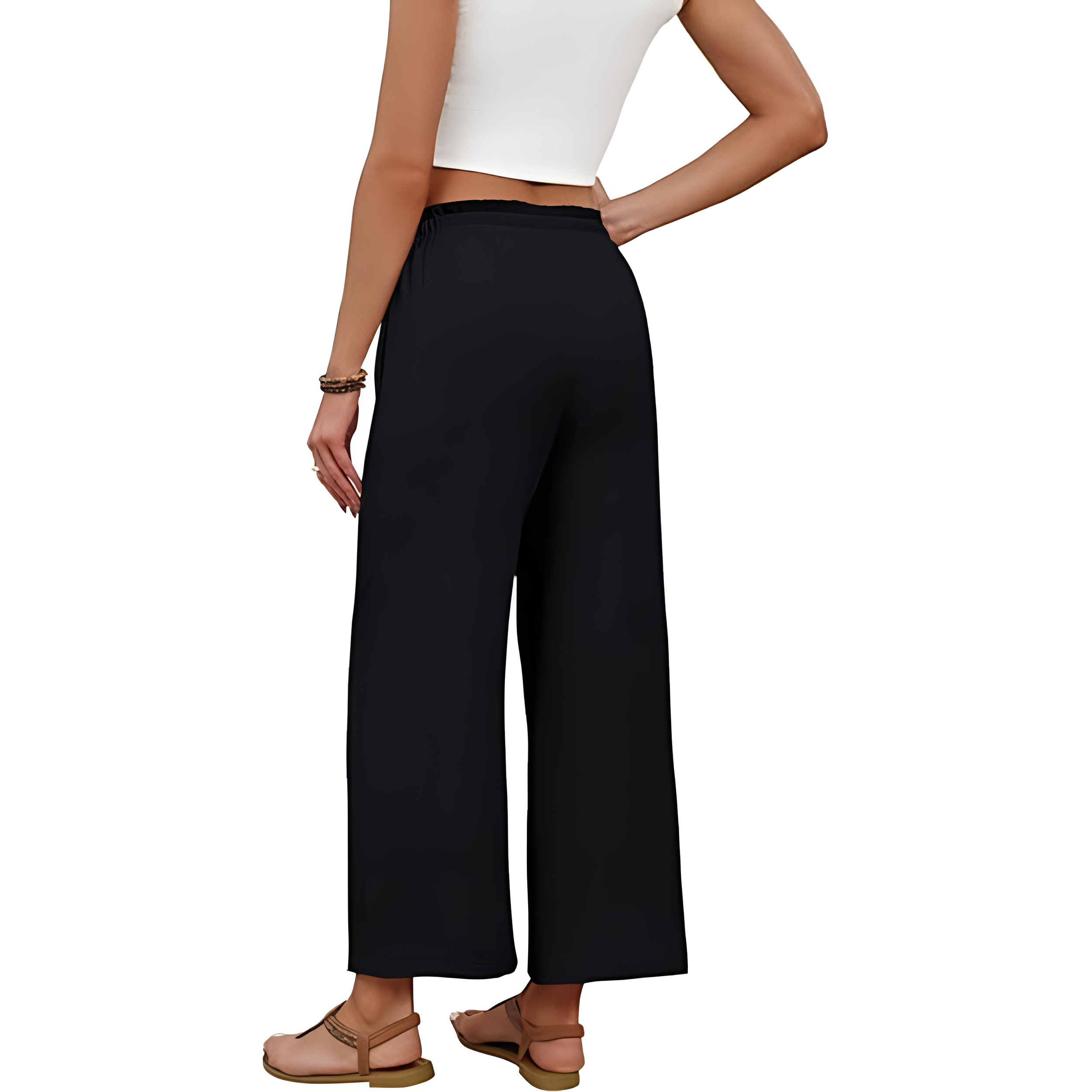 Lounge Pants With Drawstring And Flowy Palazzo Style For Women
