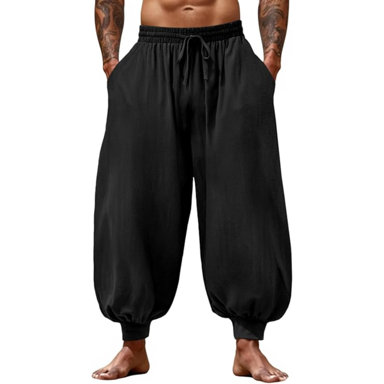 Casual Harem Baggy Pants With Drawstring For Men
