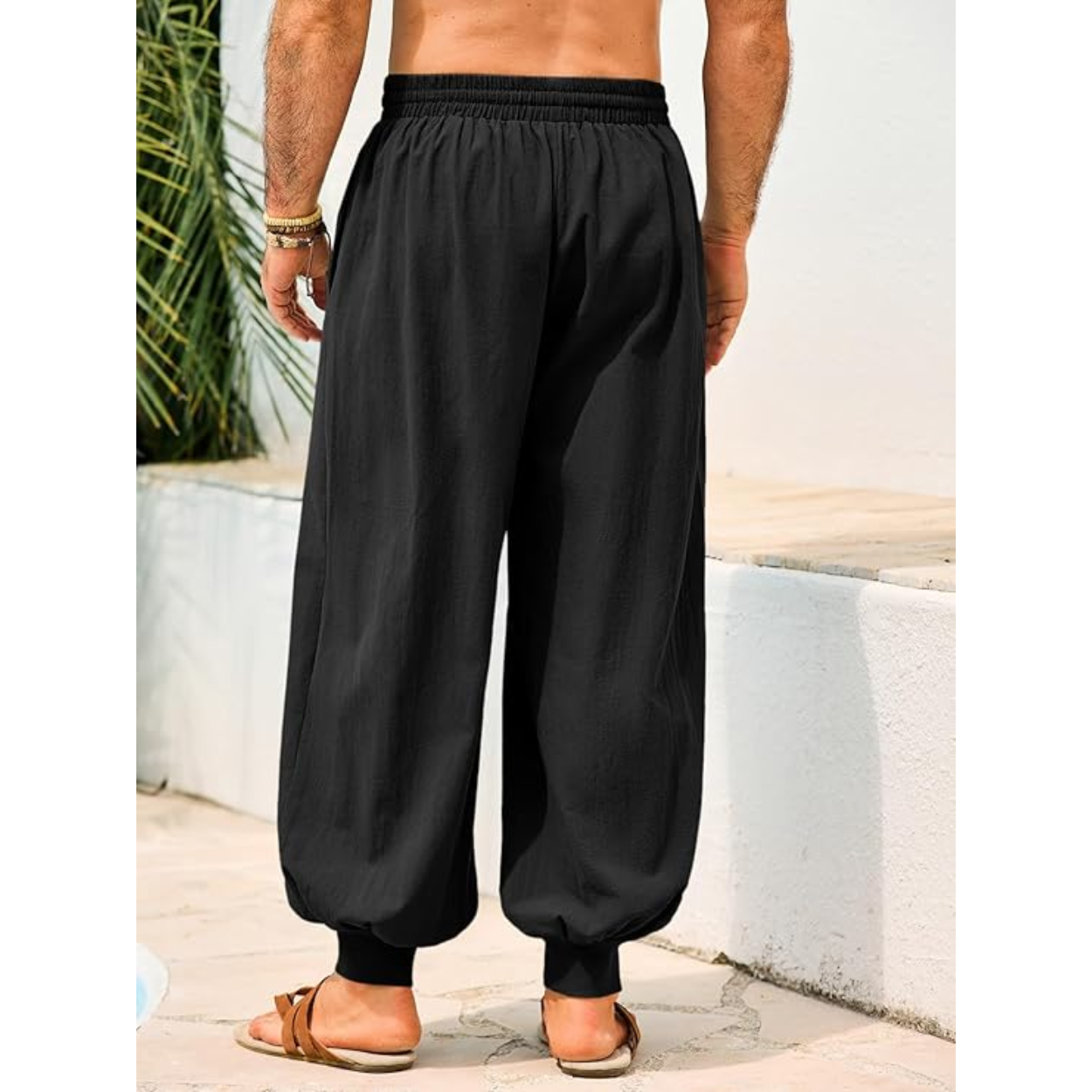 Casual Harem Baggy Pants With Drawstring For Men