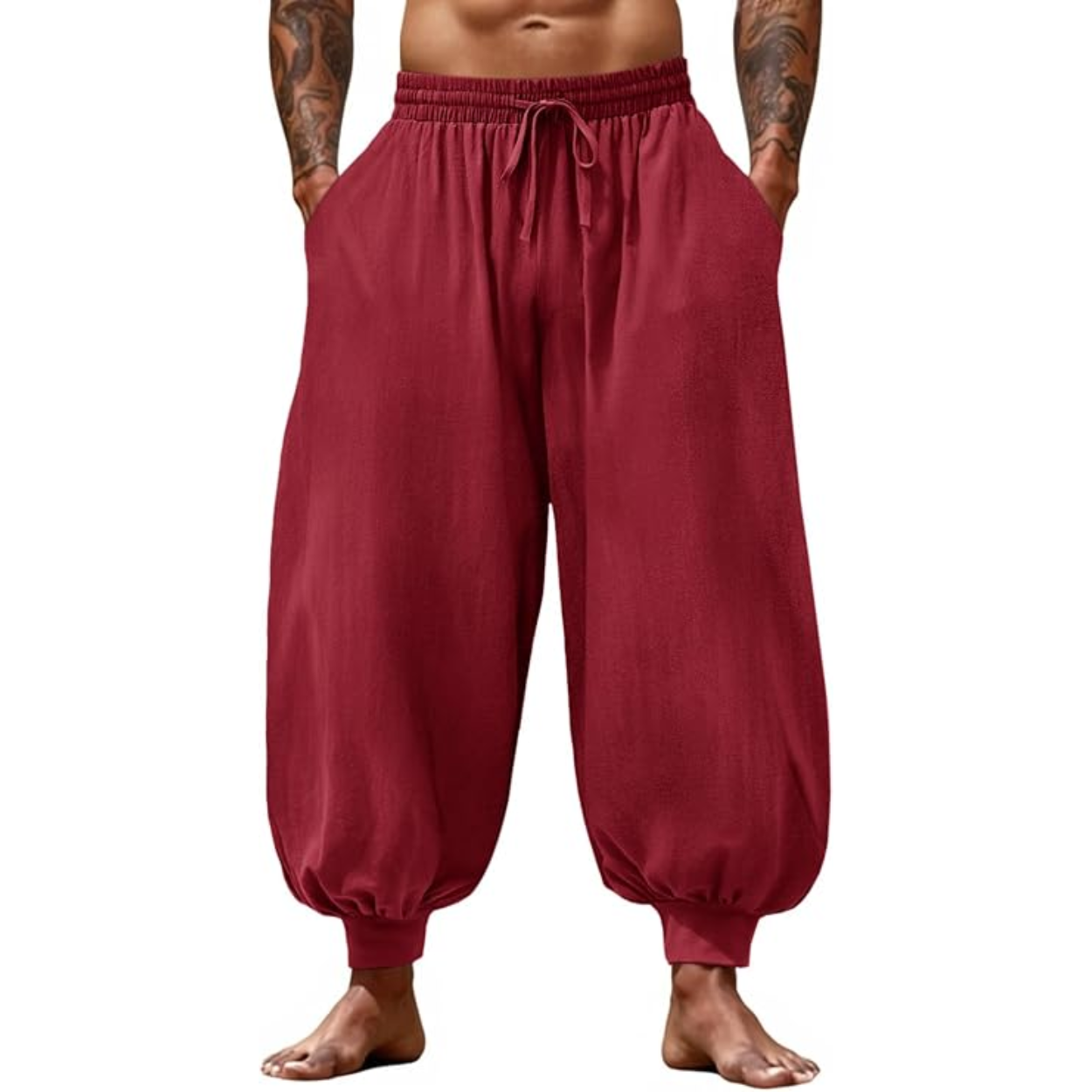 Casual Harem Baggy Pants With Drawstring For Men