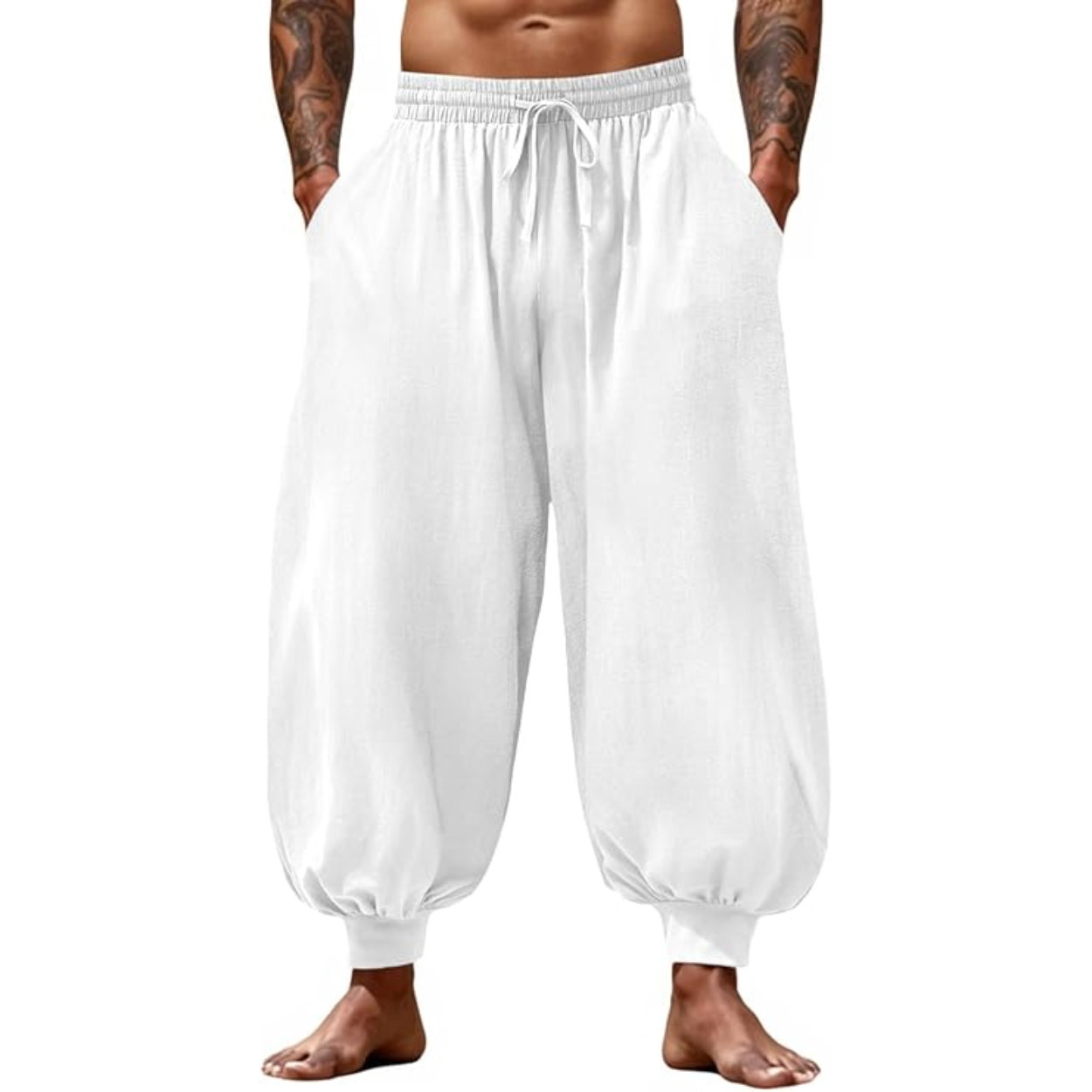 Casual Harem Baggy Pants With Drawstring For Men