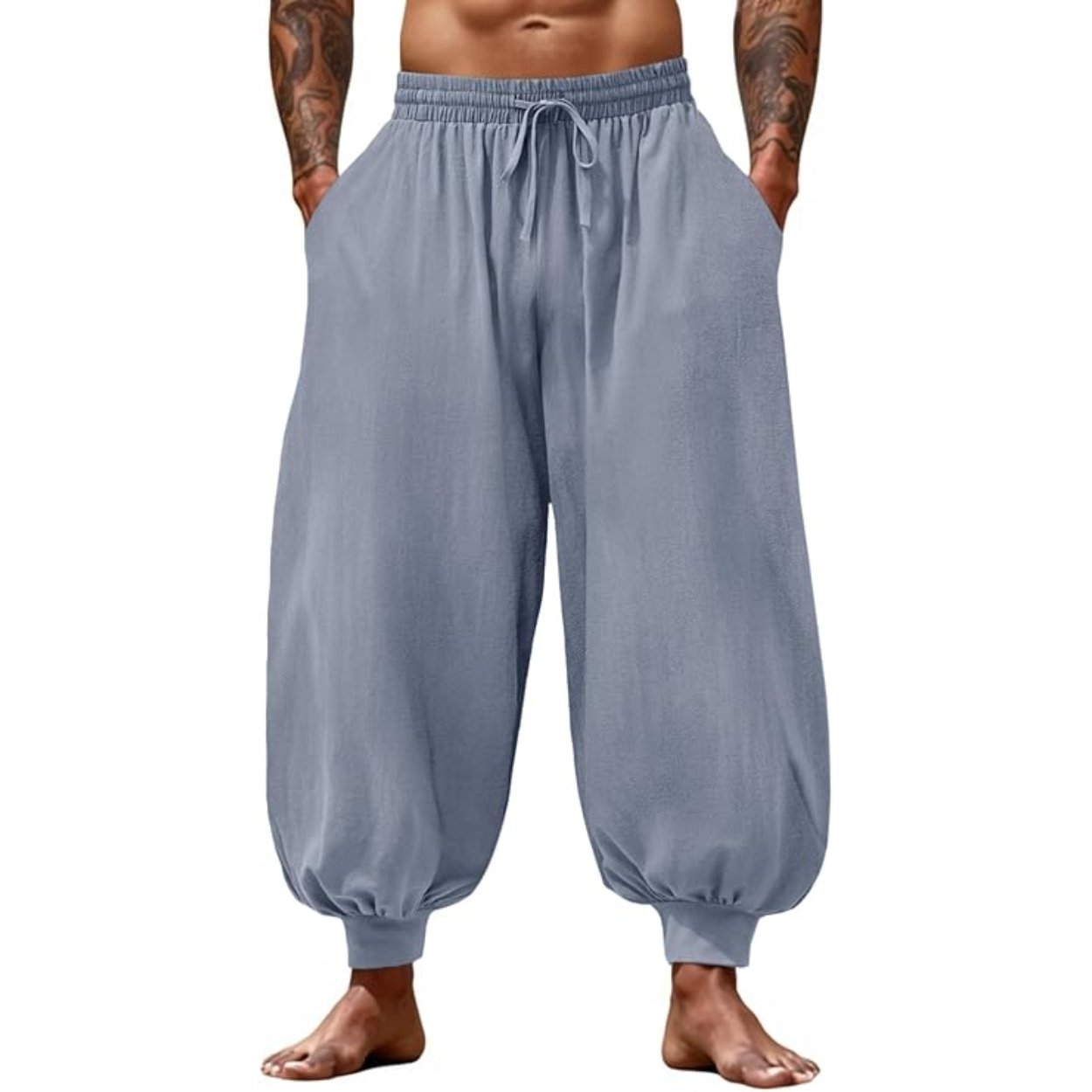 Casual Harem Baggy Pants With Drawstring For Men