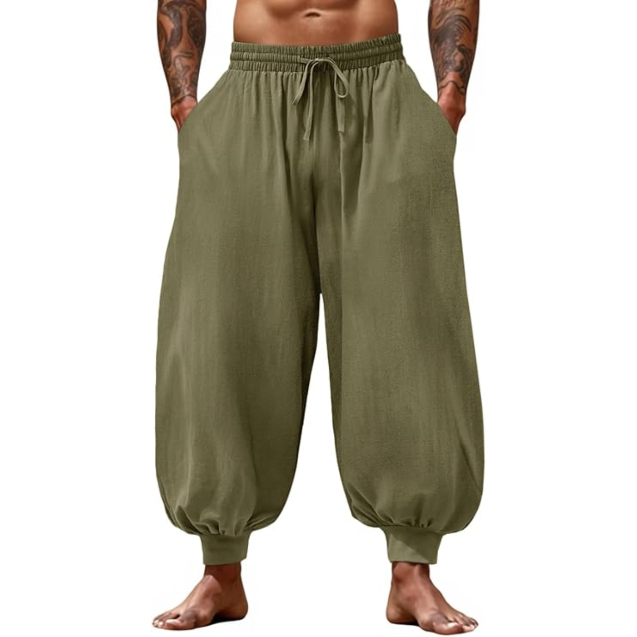 Casual Harem Baggy Pants With Drawstring For Men