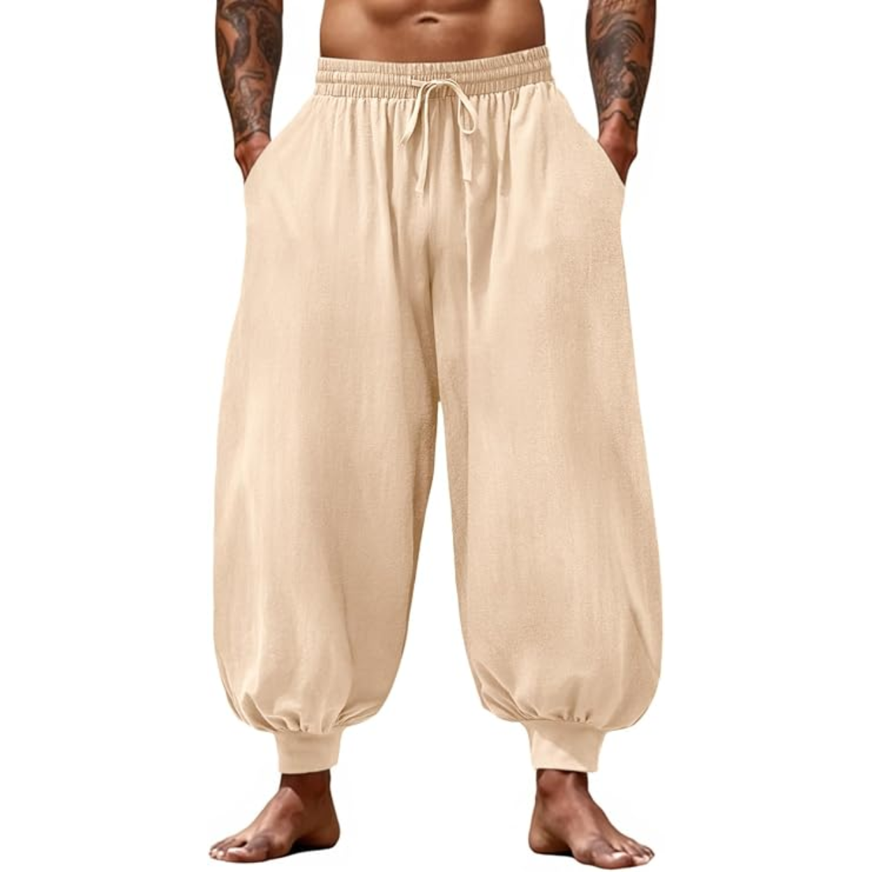 Casual Harem Baggy Pants With Drawstring For Men