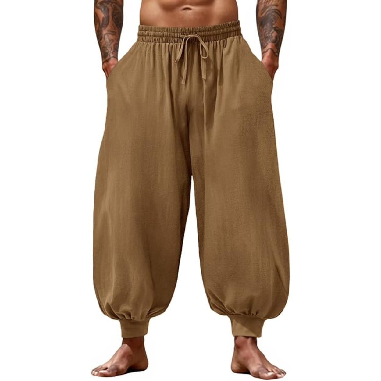 Casual Harem Baggy Pants With Drawstring For Men