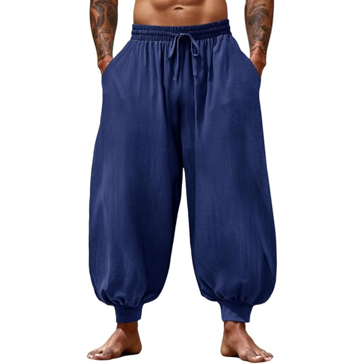 Casual Harem Baggy Pants With Drawstring For Men