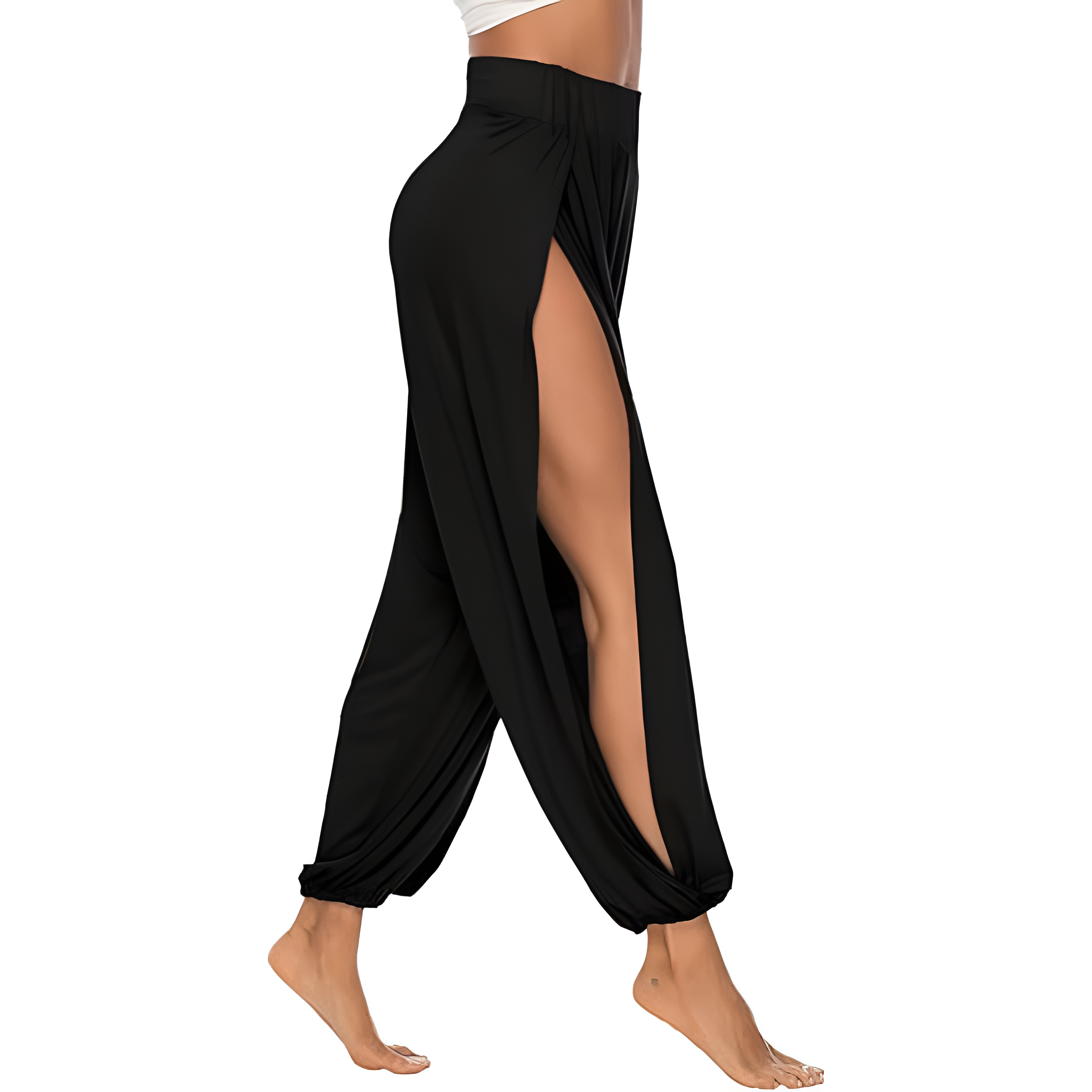 High Slit Harem Pants With Hippie Style And Flowy Fit For Women