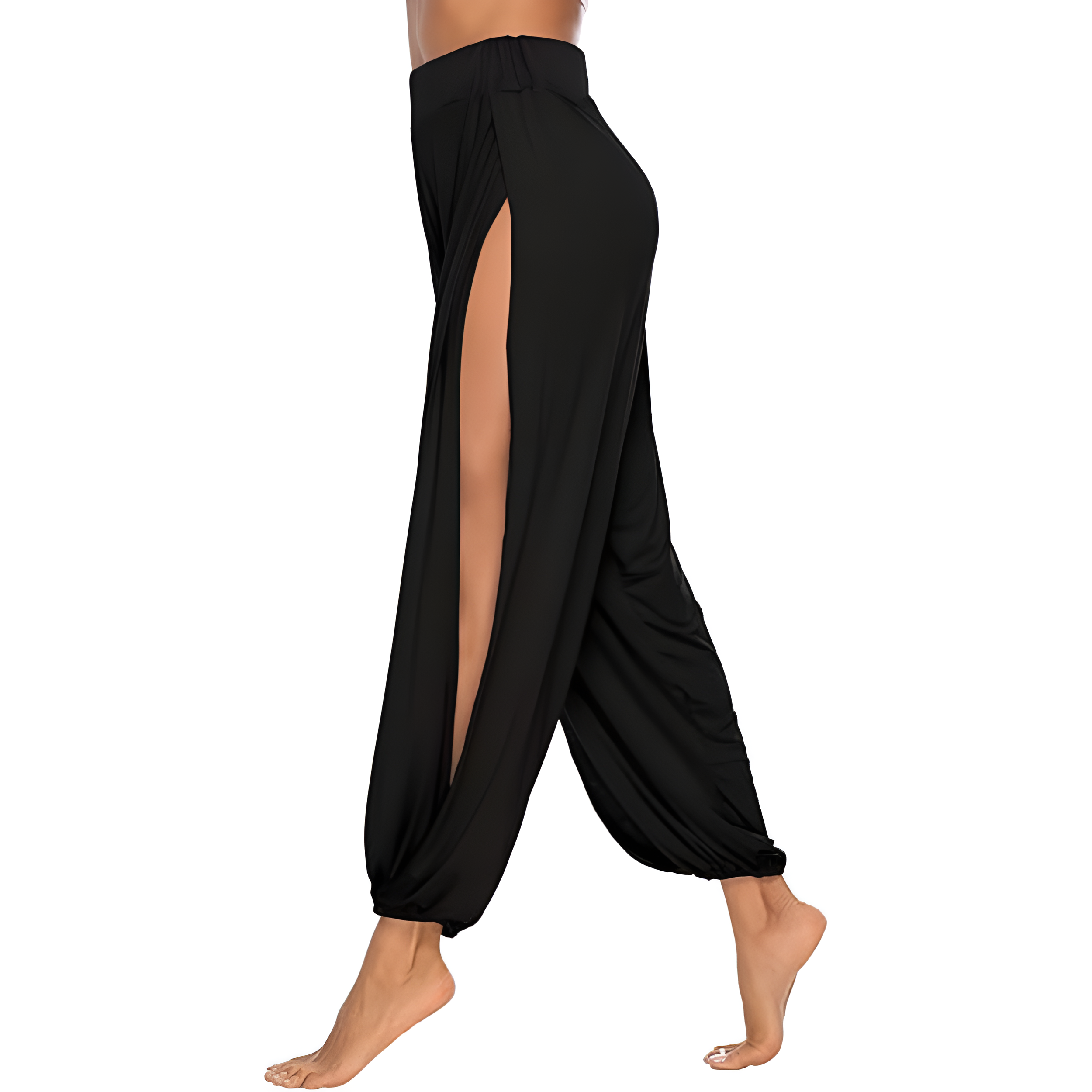 High Slit Harem Pants With Hippie Style And Flowy Fit For Women