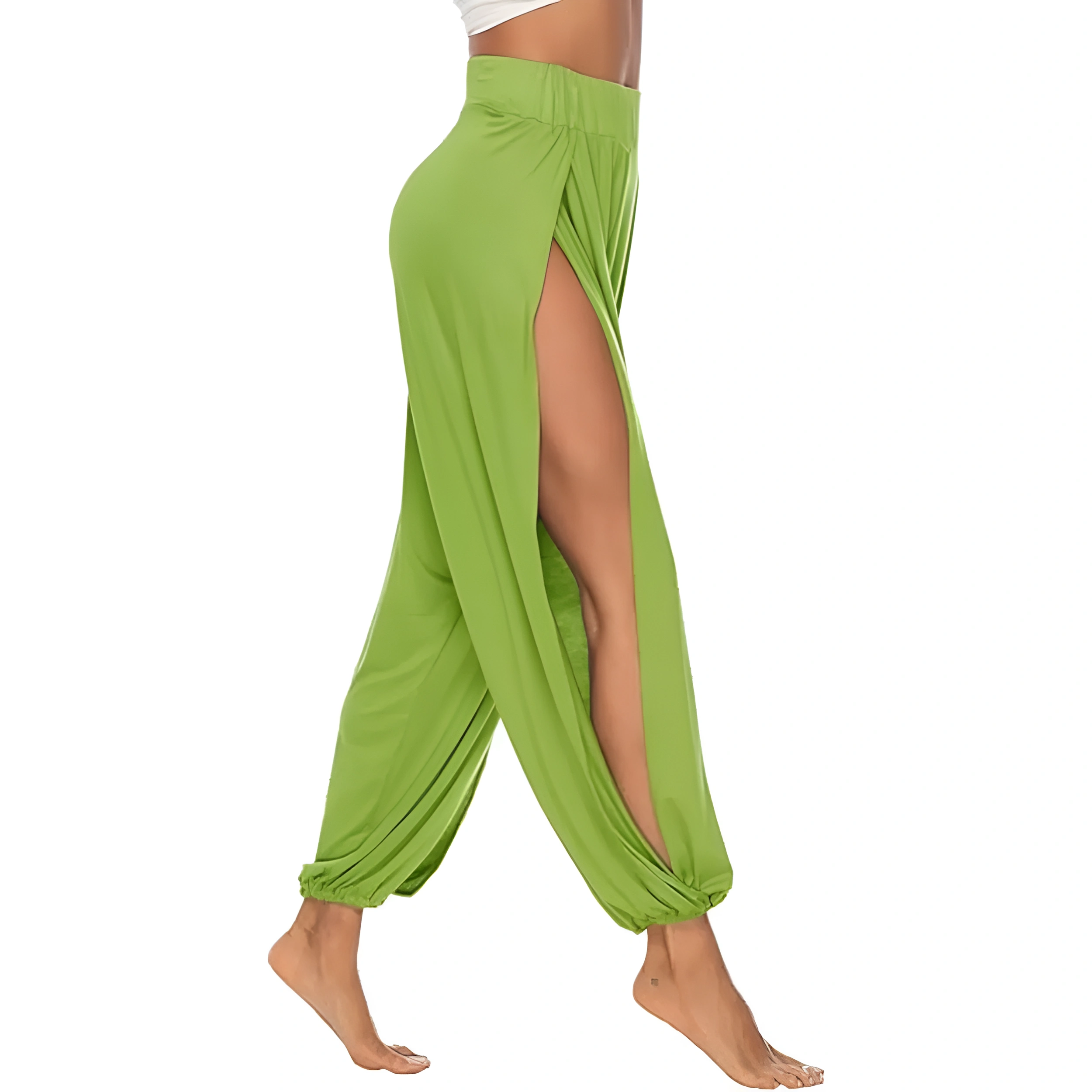 High Slit Harem Pants With Hippie Style And Flowy Fit For Women