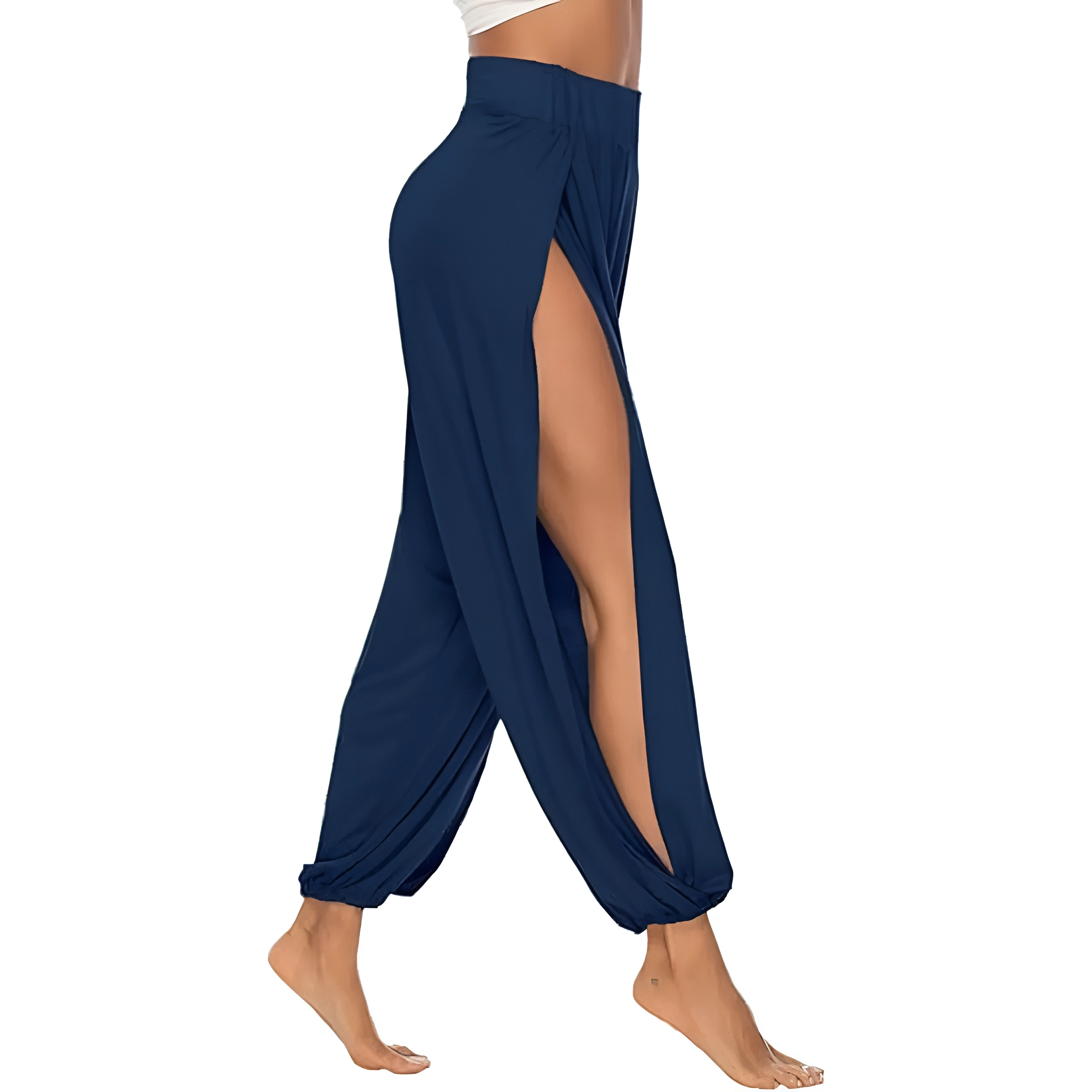 High Slit Harem Pants With Hippie Style And Flowy Fit For Women