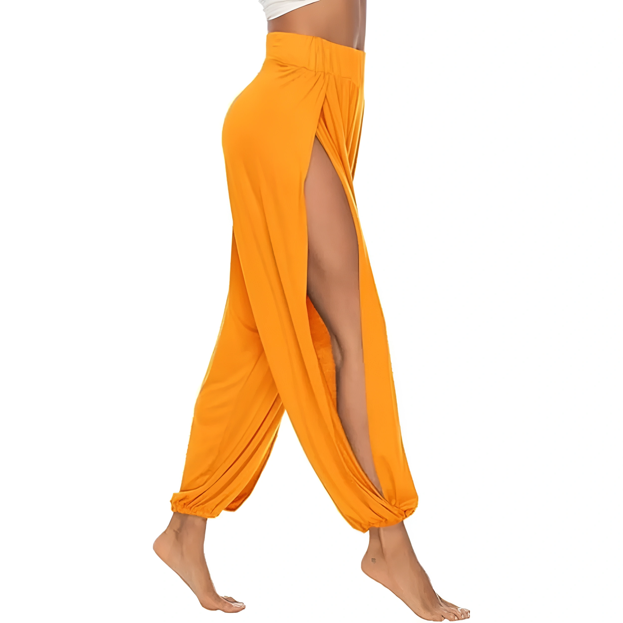 High Slit Harem Pants With Hippie Style And Flowy Fit For Women