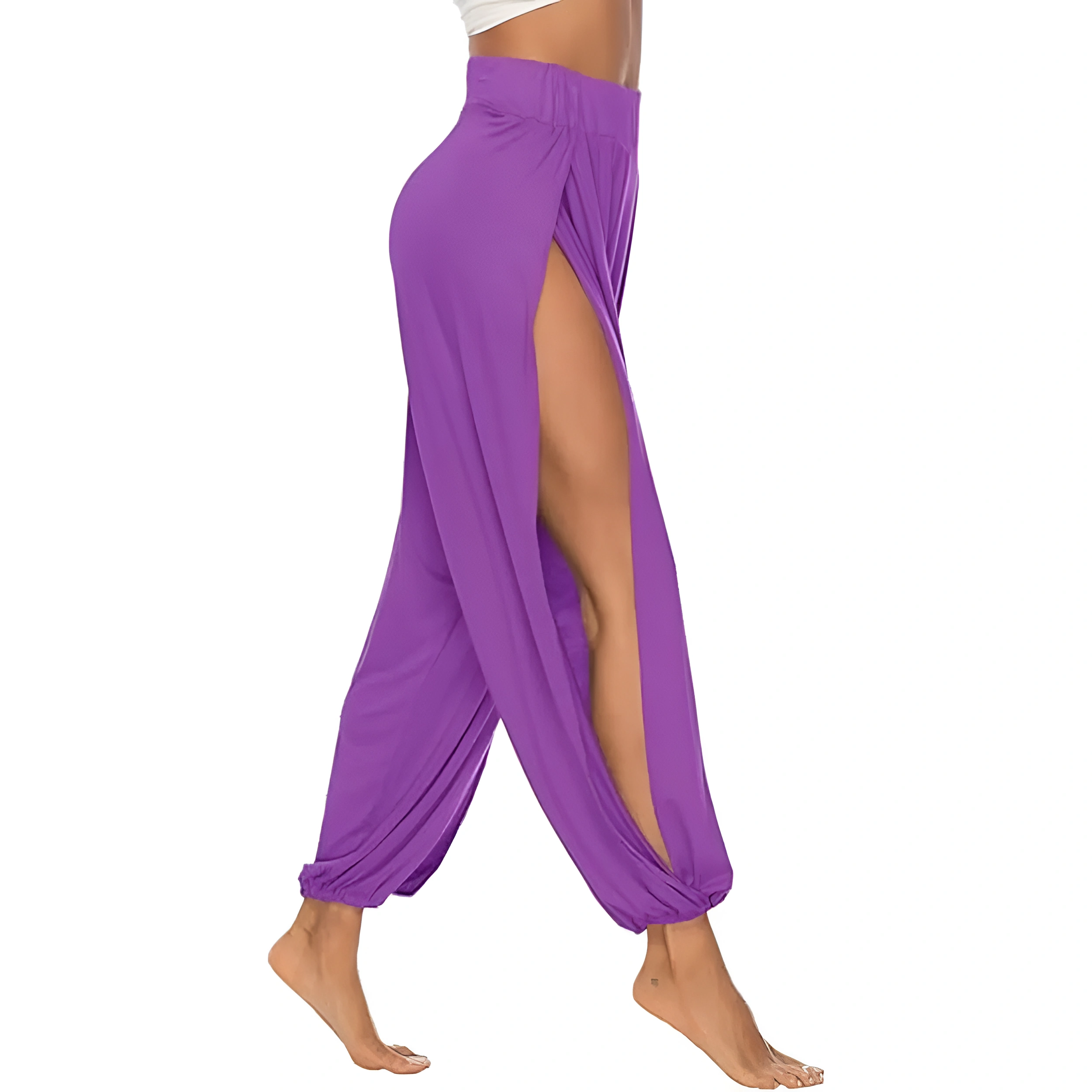 High Slit Harem Pants With Hippie Style And Flowy Fit For Women
