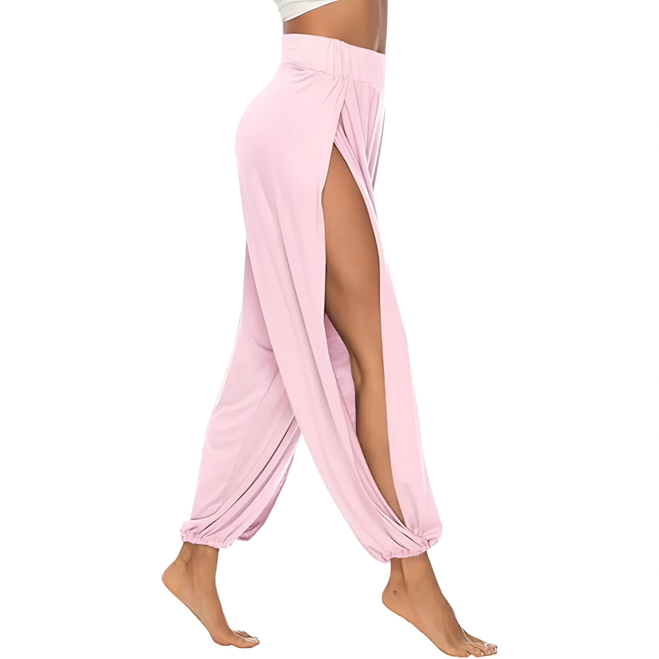 High Slit Harem Pants With Hippie Style And Flowy Fit For Women