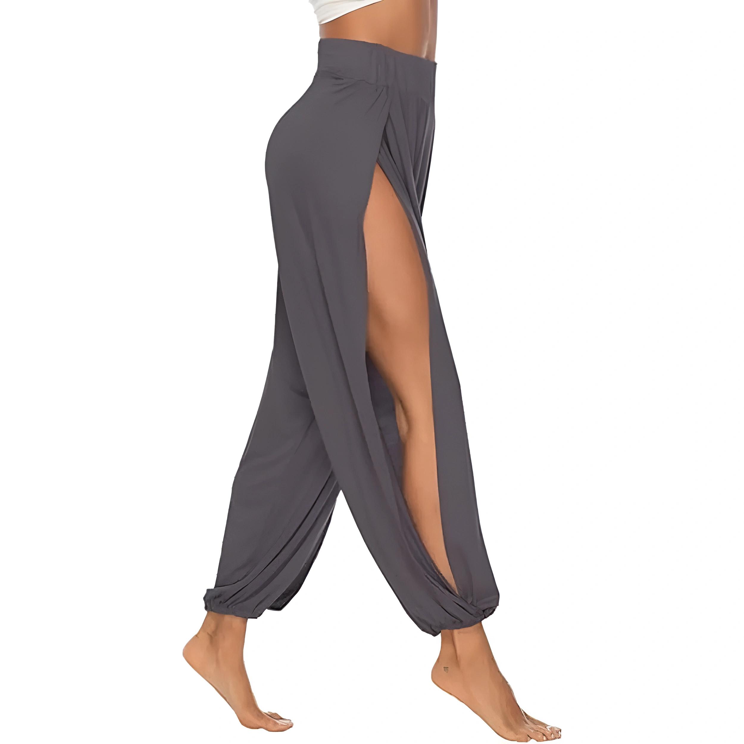 High Slit Harem Pants With Hippie Style And Flowy Fit For Women