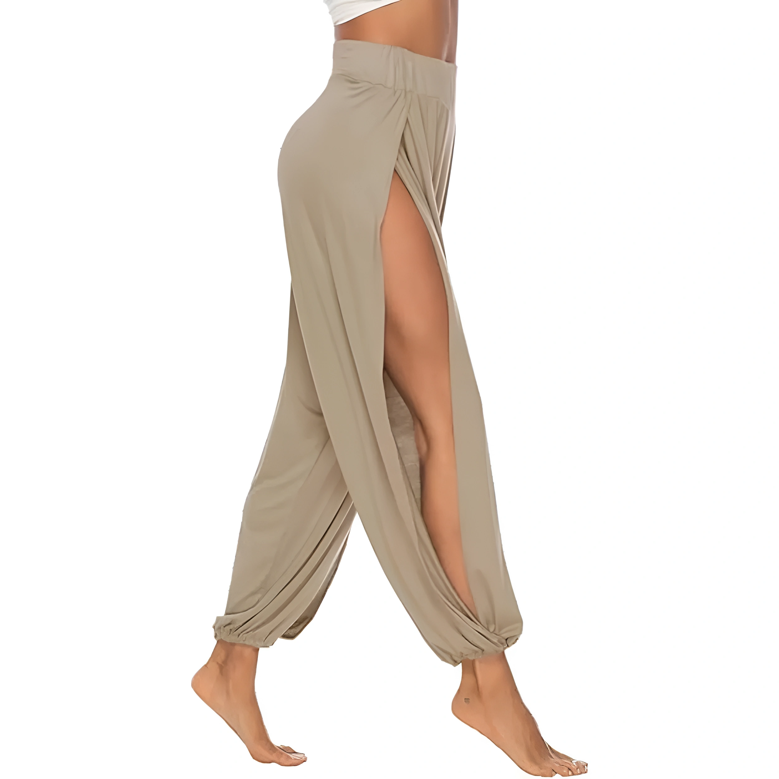 High Slit Harem Pants With Hippie Style And Flowy Fit For Women