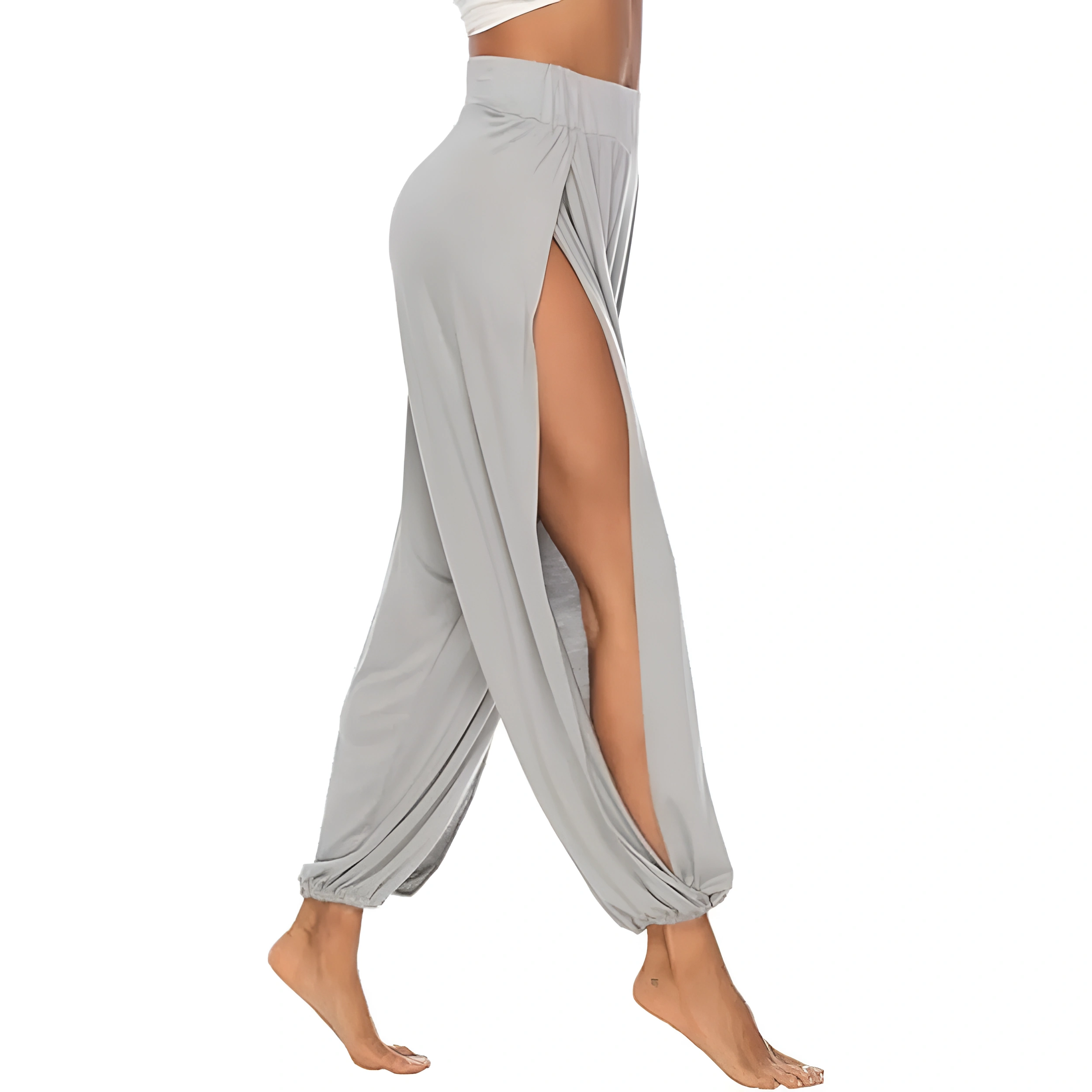 High Slit Harem Pants With Hippie Style And Flowy Fit For Women
