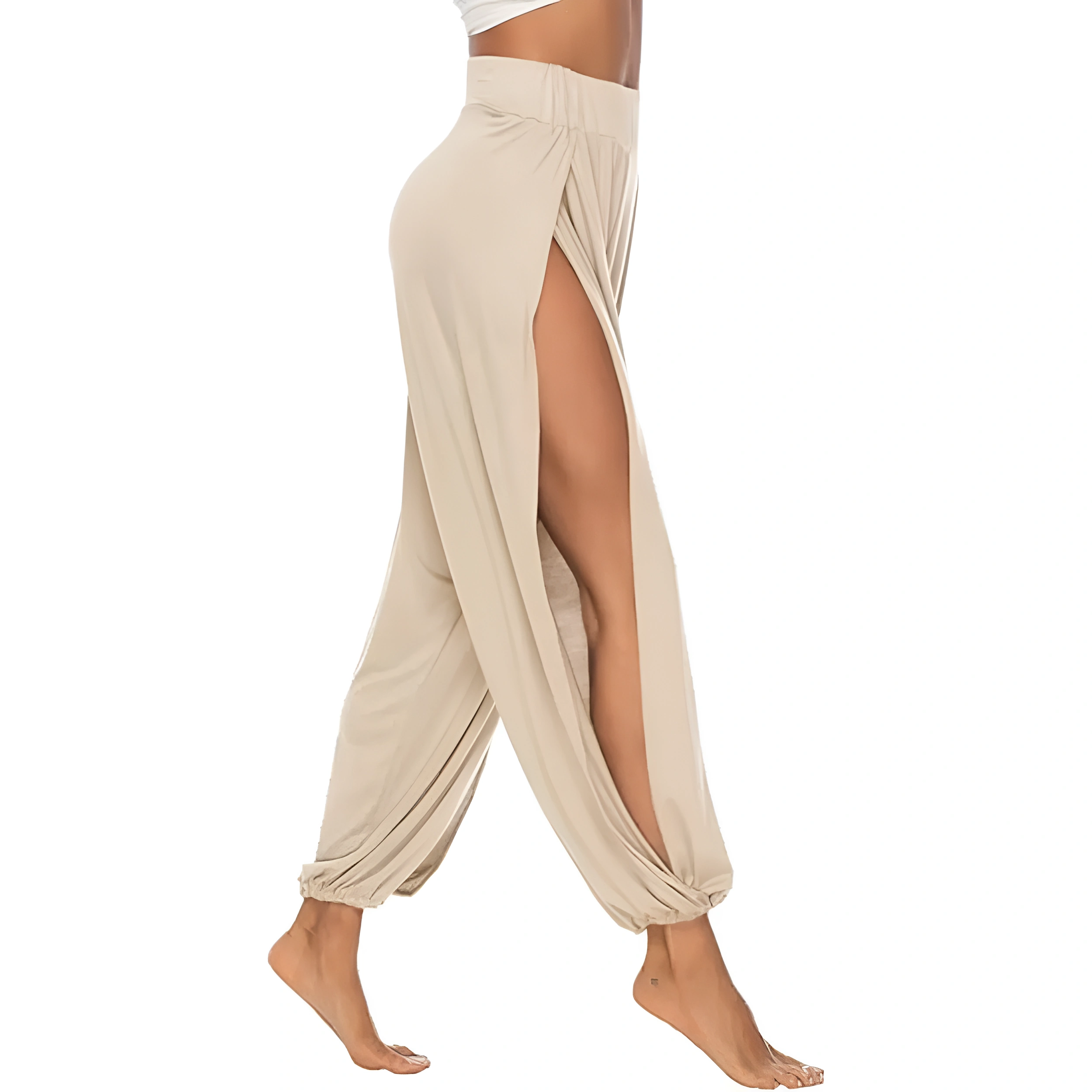 High Slit Harem Pants With Hippie Style And Flowy Fit For Women
