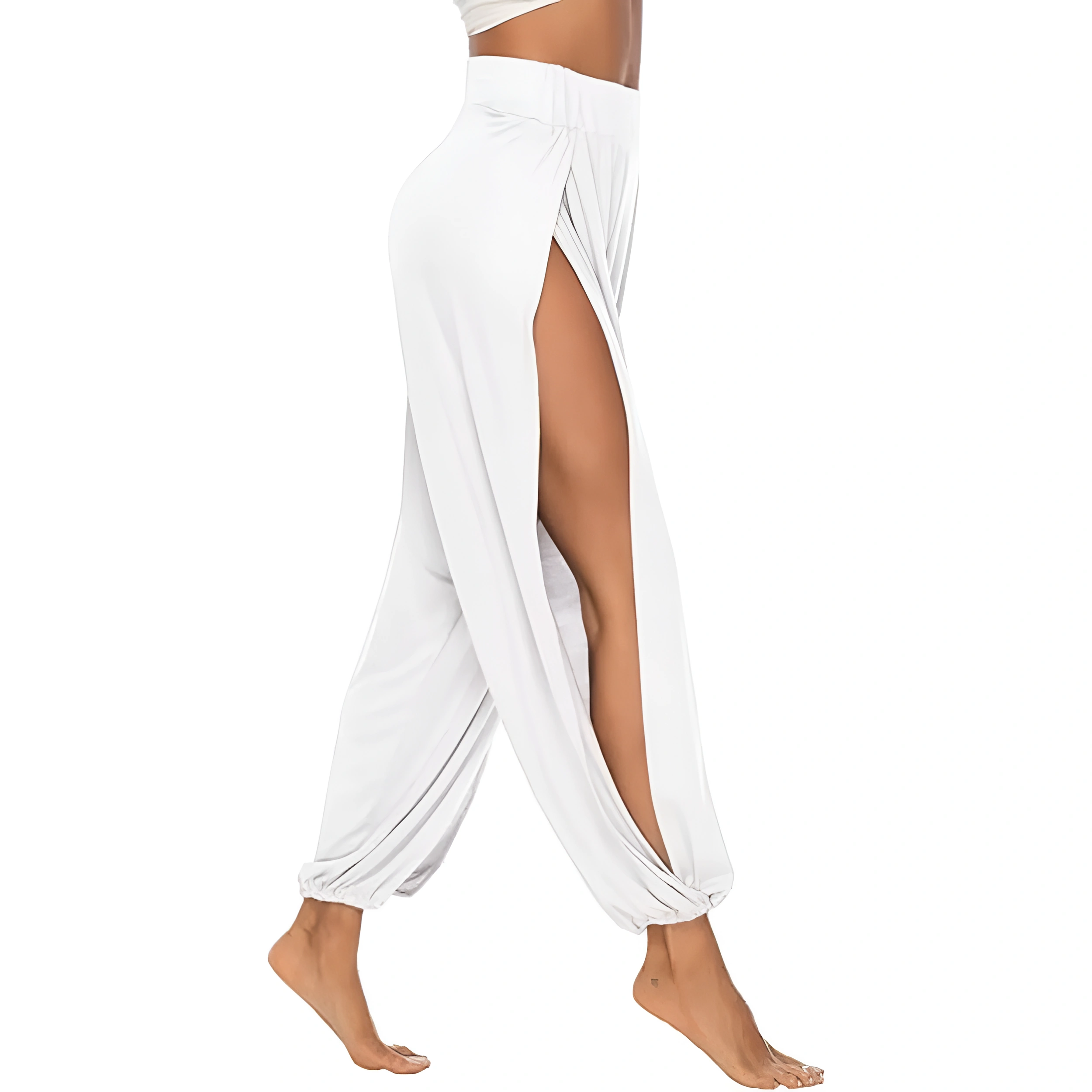 High Slit Harem Pants With Hippie Style And Flowy Fit For Women