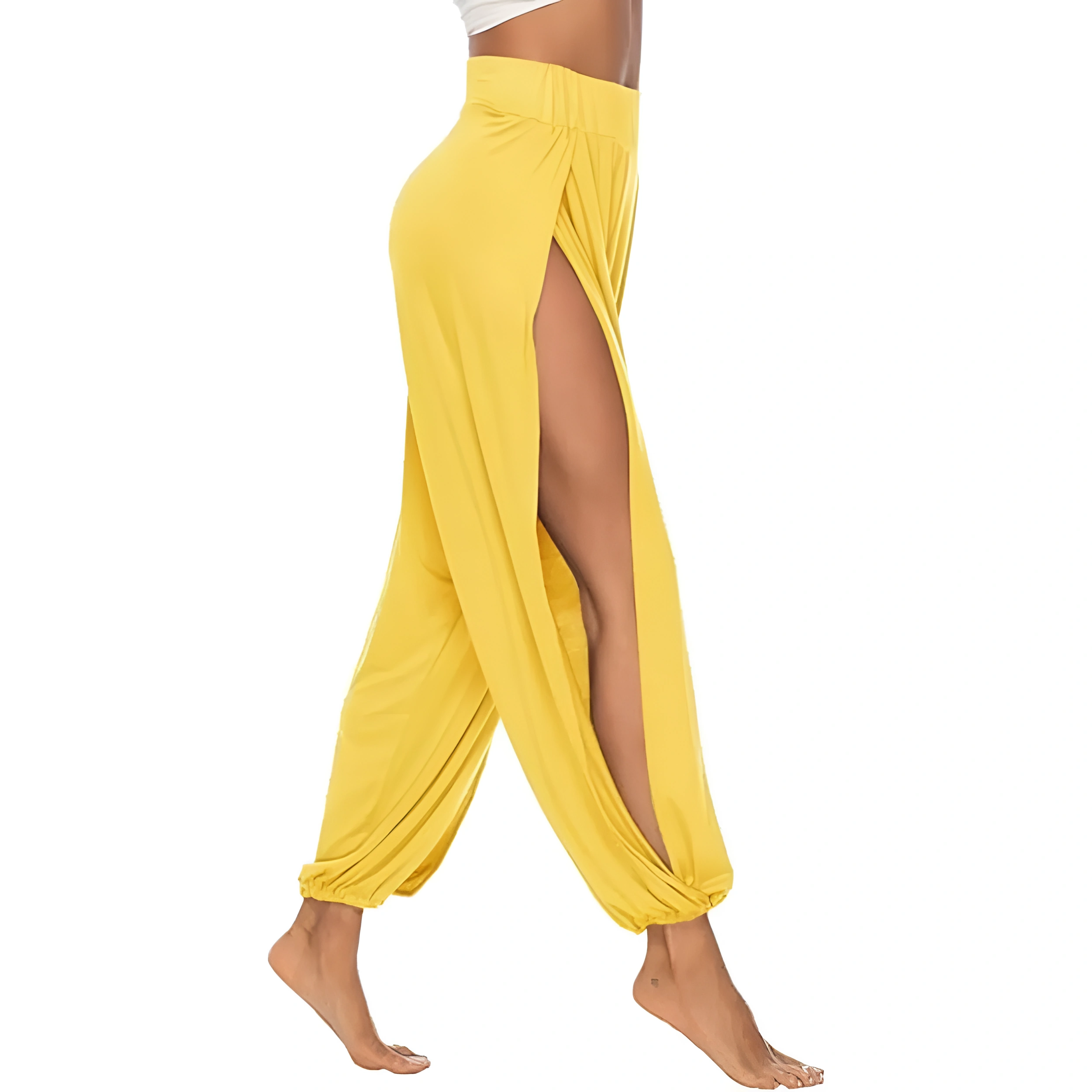 High Slit Harem Pants With Hippie Style And Flowy Fit For Women