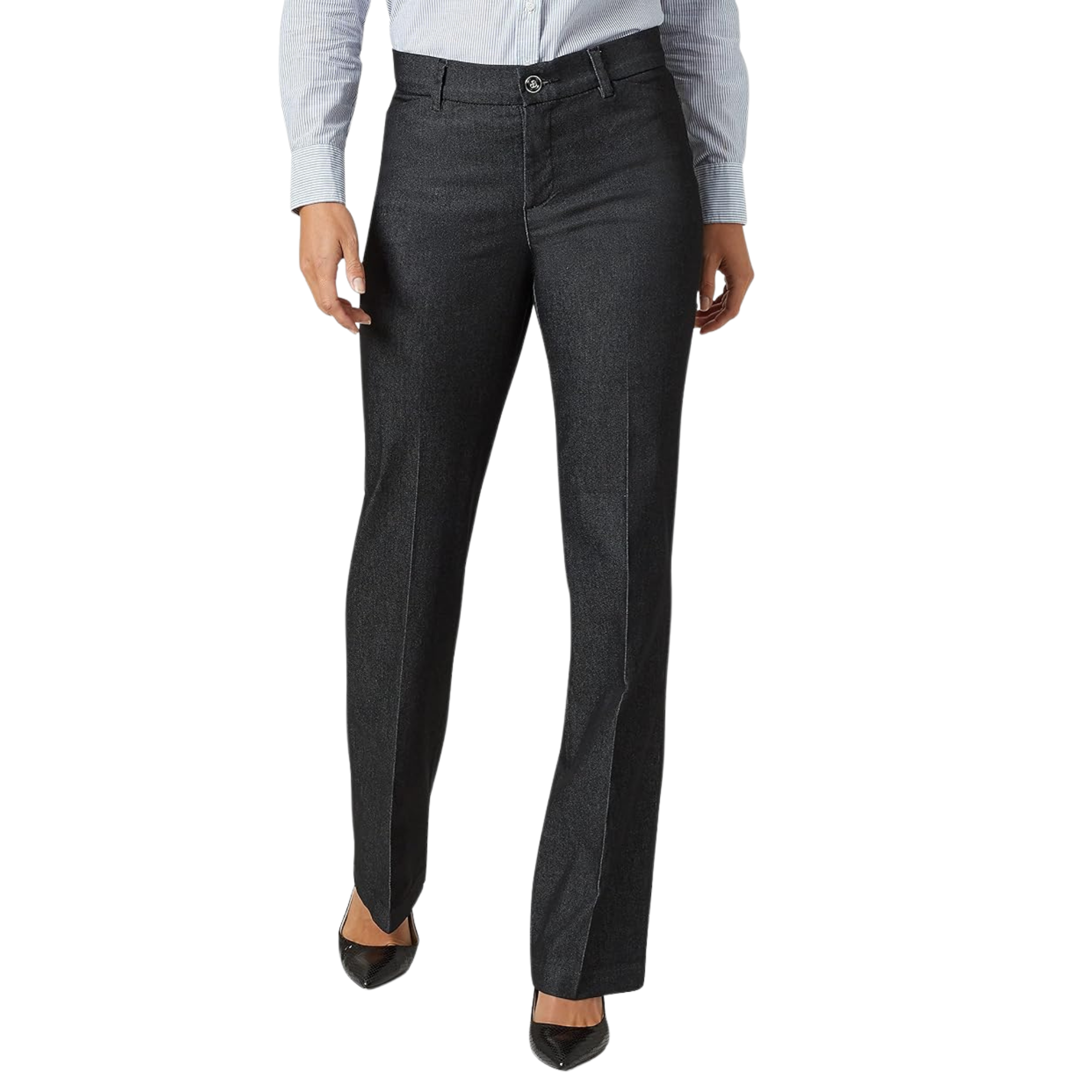 Mid Rise Regular Fit Work Trousers Pants For Women