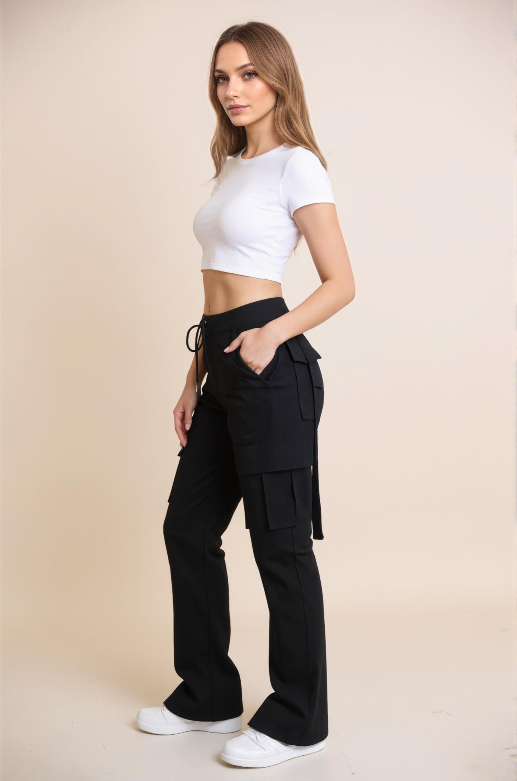 Cargo Style Loose Fit TrousersCargo Style Loose Fit Trousers - Image 2