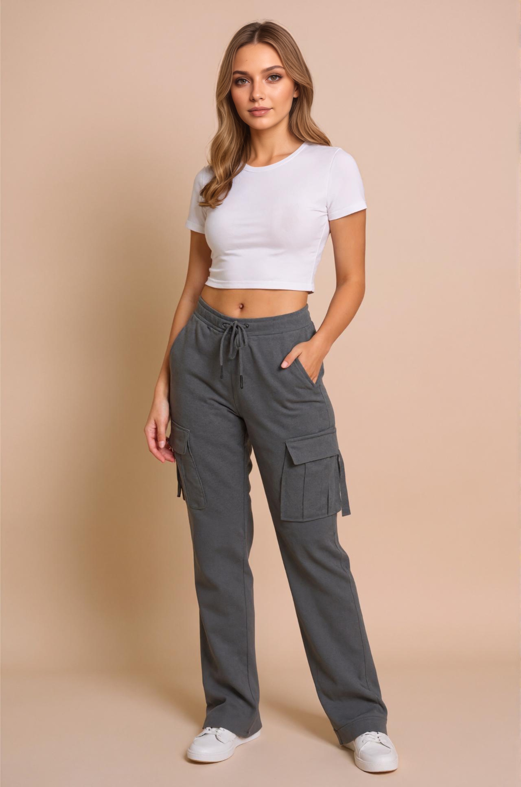 Cargo Style Loose Fit TrousersCargo Style Loose Fit Trousers - Image 4