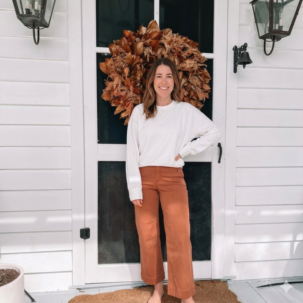 Casual High Rise Cropped Wide Pants For Women