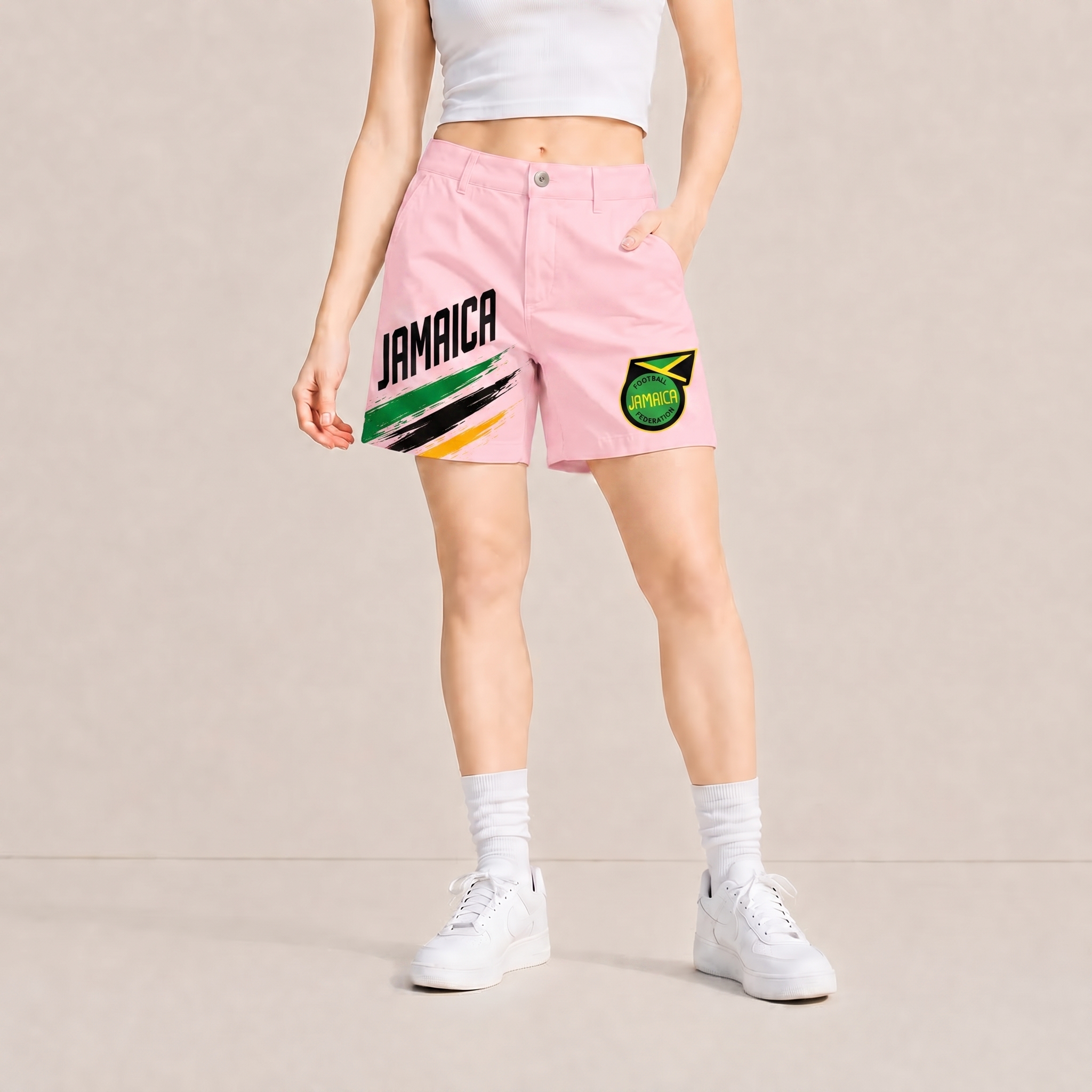 World Cup 2026 Jamaica Football Fan Printed Twill Shorts