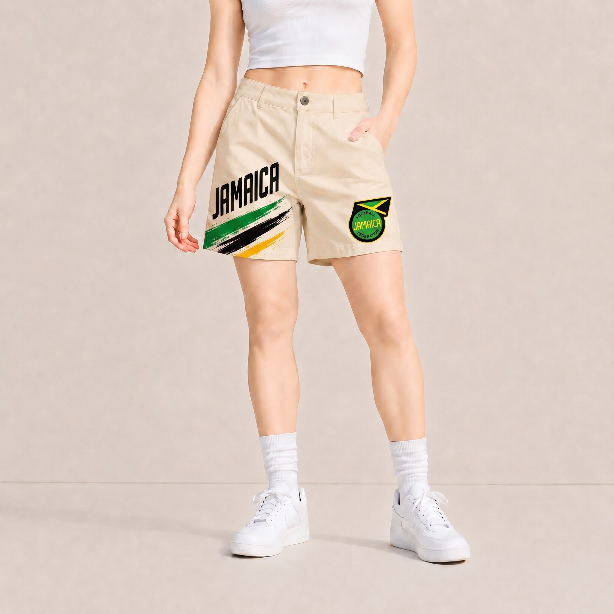 World Cup 2026 Jamaica Football Fan Printed Twill Shorts