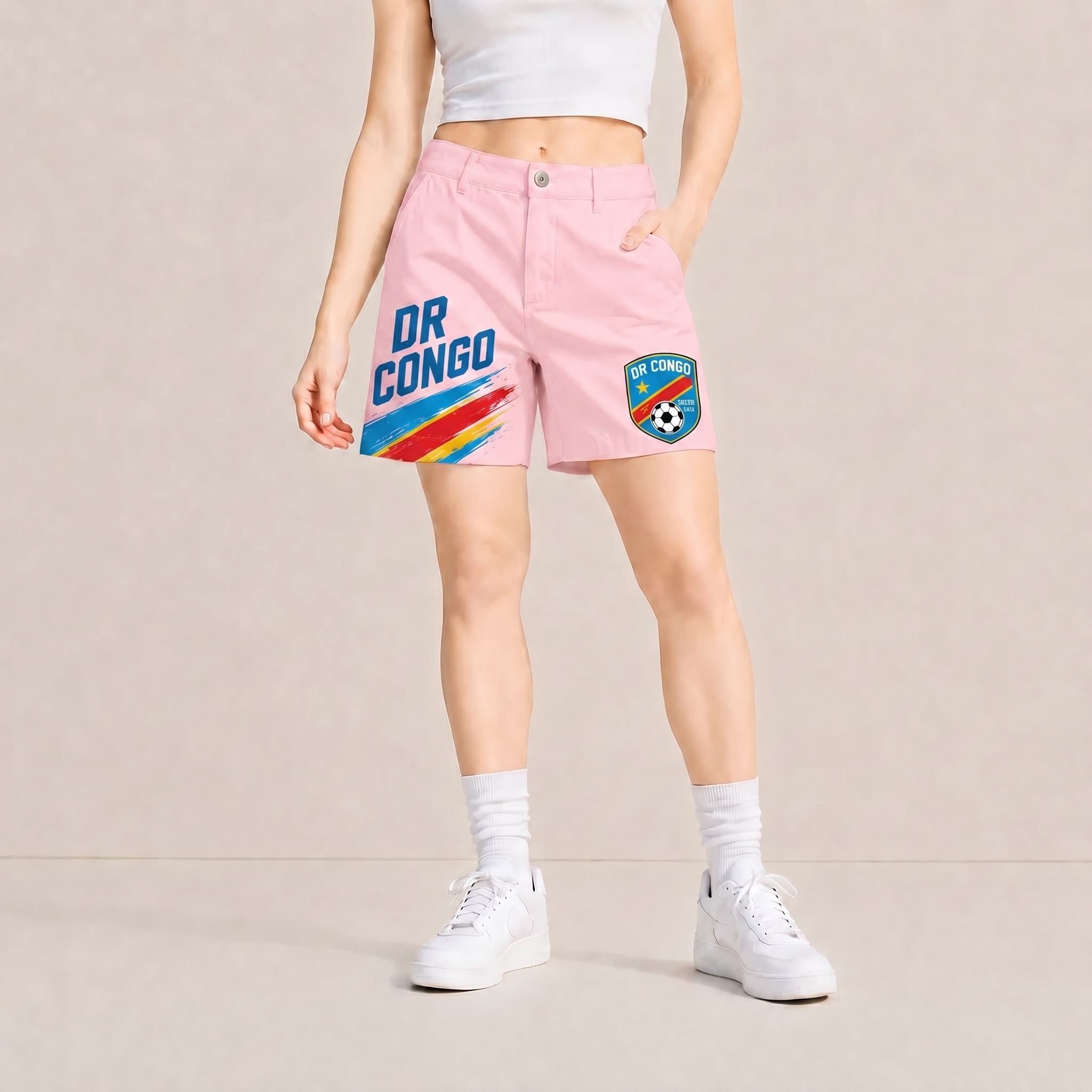 World Cup 2026 Democratic Republic Of The Congo Football Fan Printed Twill Shorts