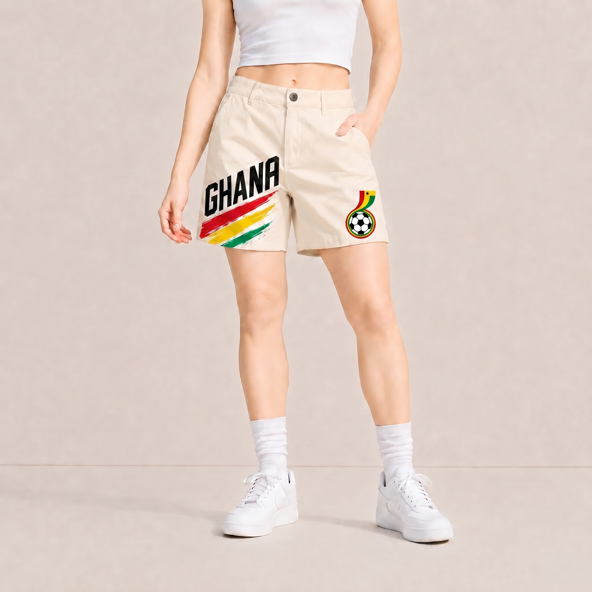 World Cup 2026 Ghana Football Fan Printed Twill Shorts