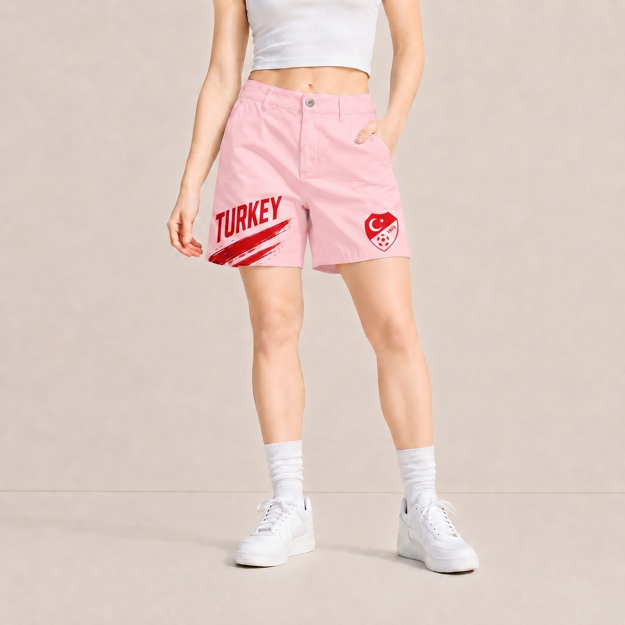 World Cup 2026 Turkey Football Fan Printed Twill Shorts