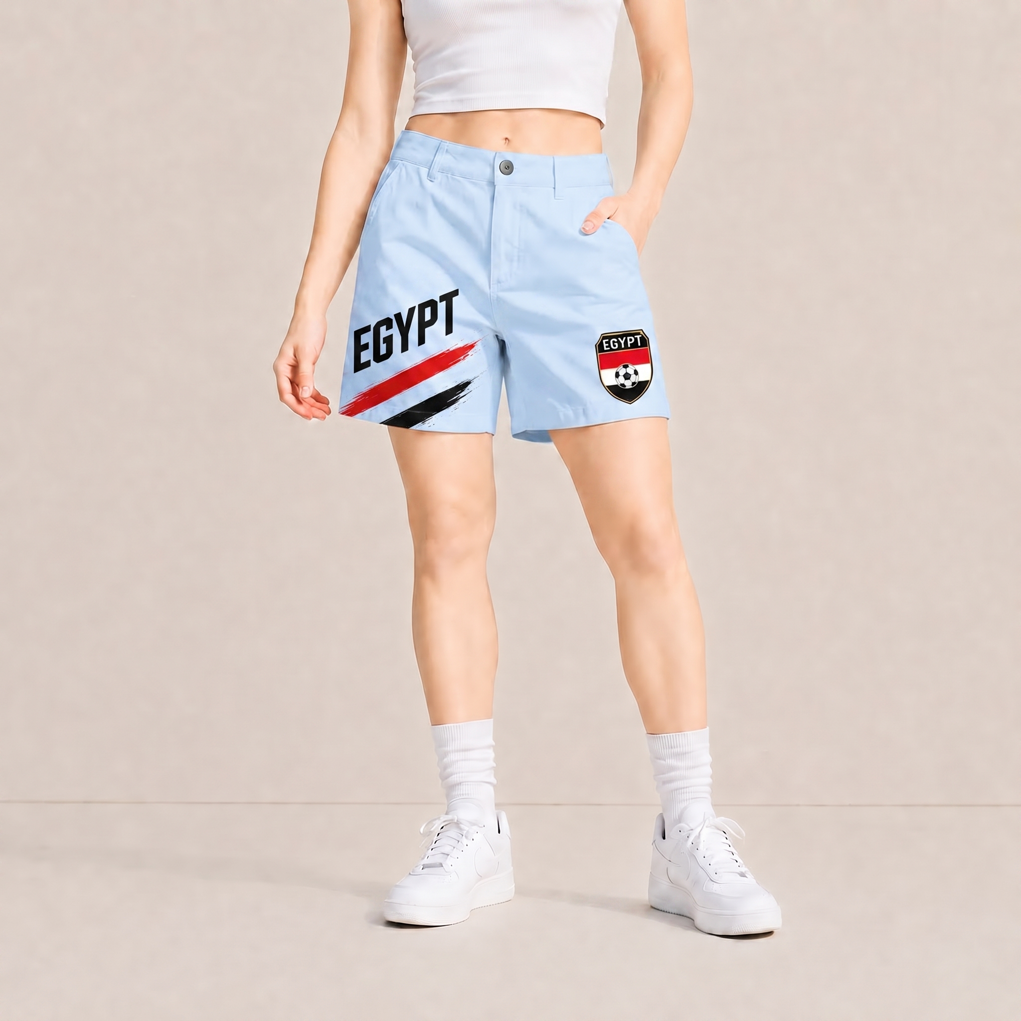 World Cup 2026 Egypt Football Fan Printed Twill Shorts