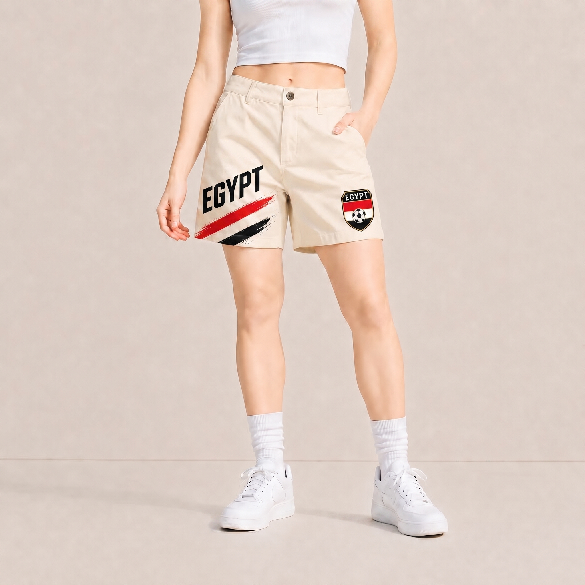 World Cup 2026 Egypt Football Fan Printed Twill Shorts