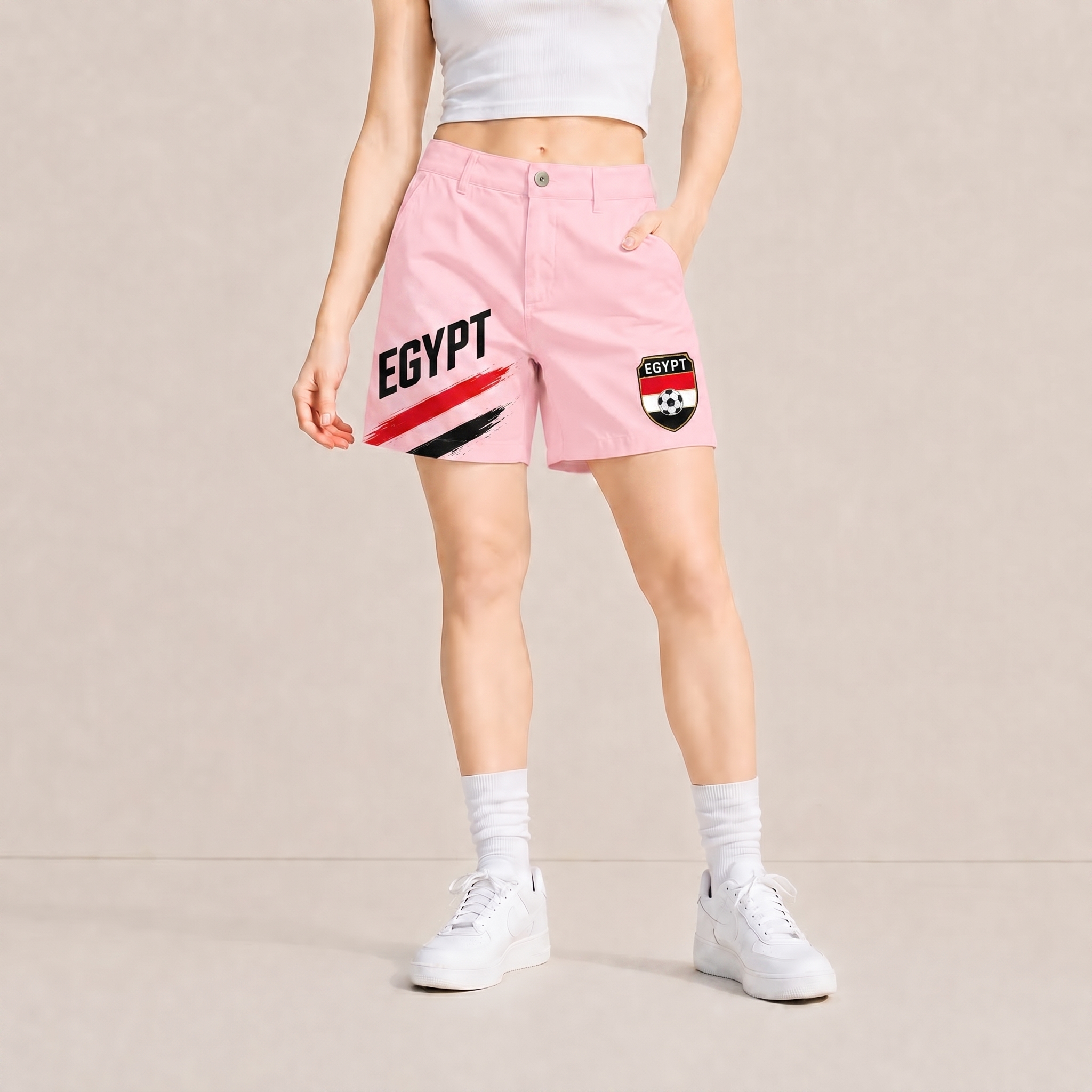 World Cup 2026 Egypt Football Fan Printed Twill Shorts