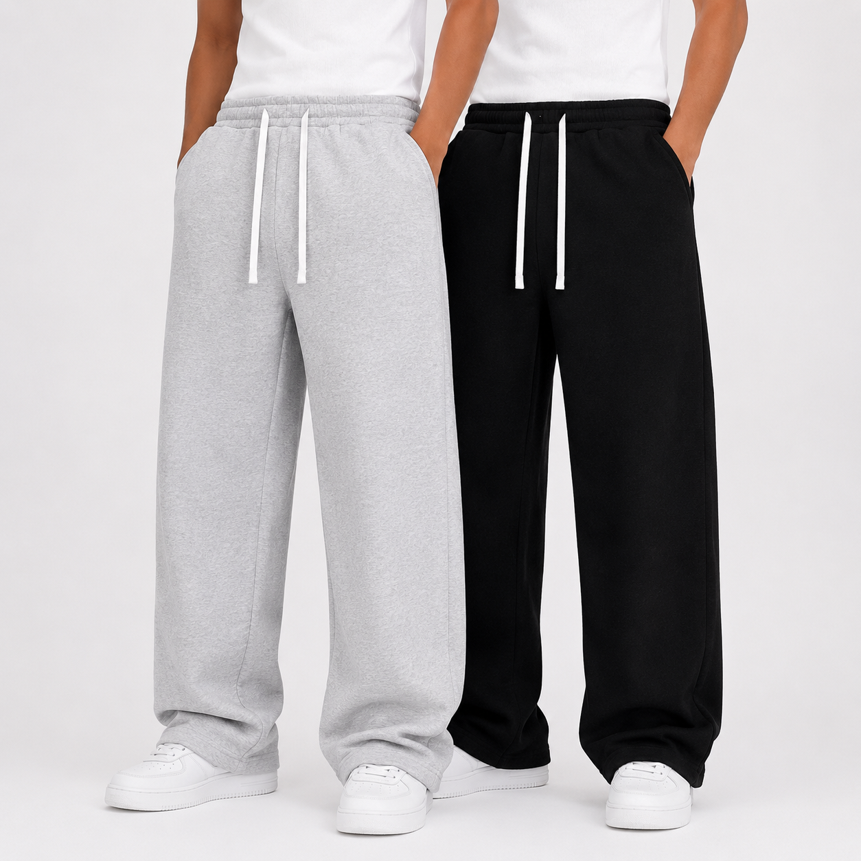 2 Pieces Loose Sports Sweatpants With Drawstring For Men