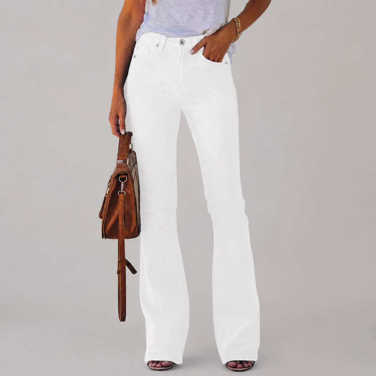 Casual Bootcut Stretch Jeans For Women