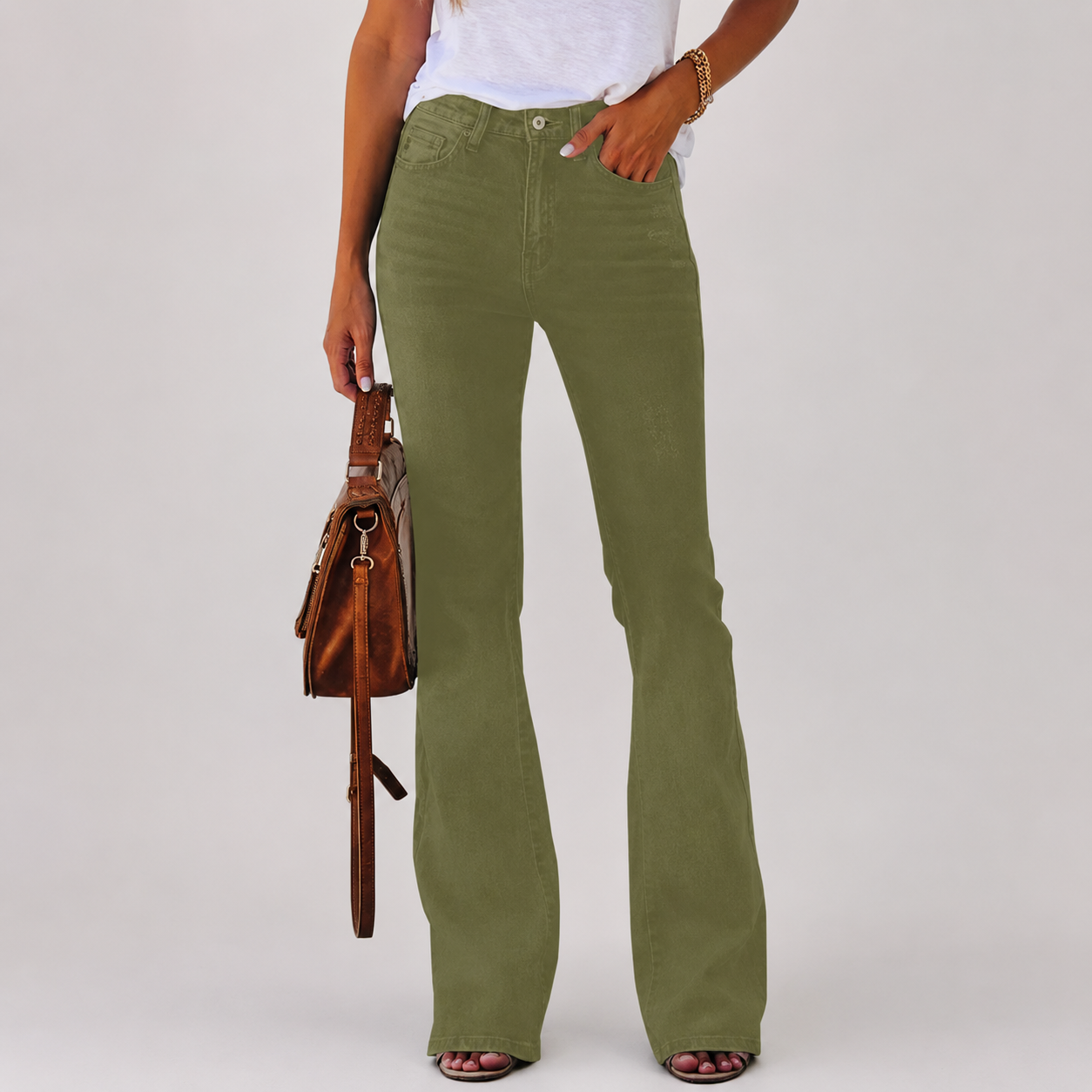 Casual Bootcut Stretch Jeans For Women