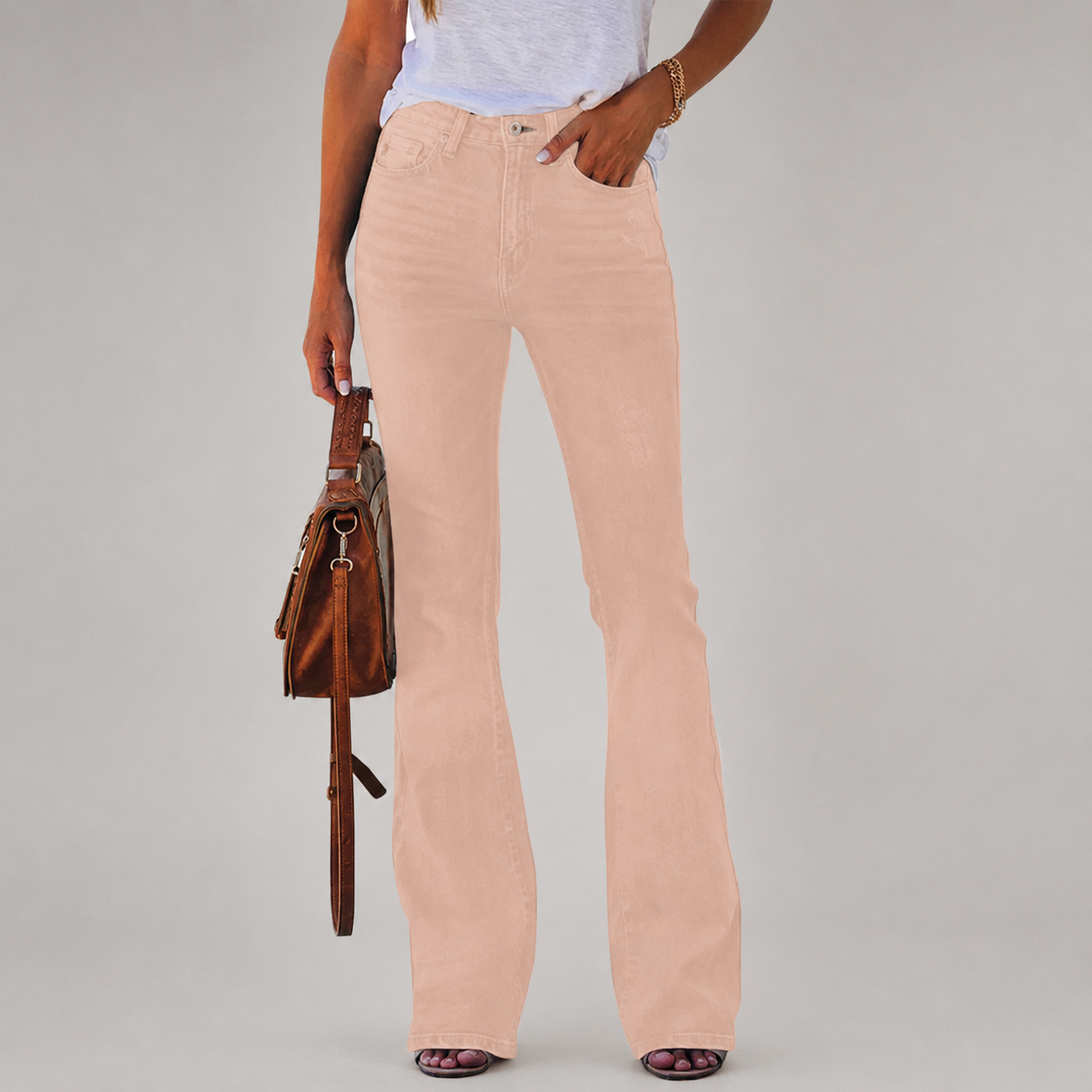 Casual Bootcut Stretch Jeans For Women