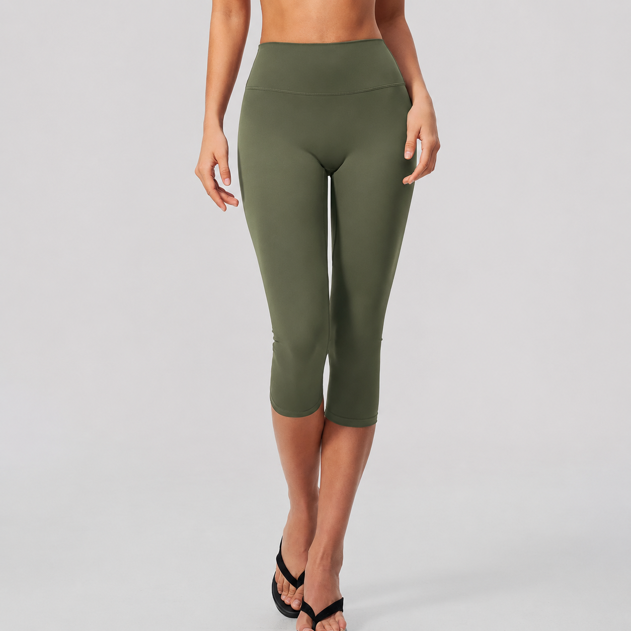 Cropped Stretch Leggings with Supportive Fit for Women