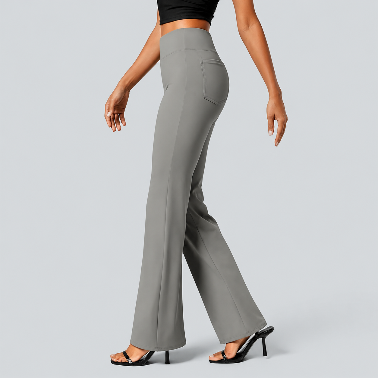 Casual Flare Work Pants With Pocket For Women 