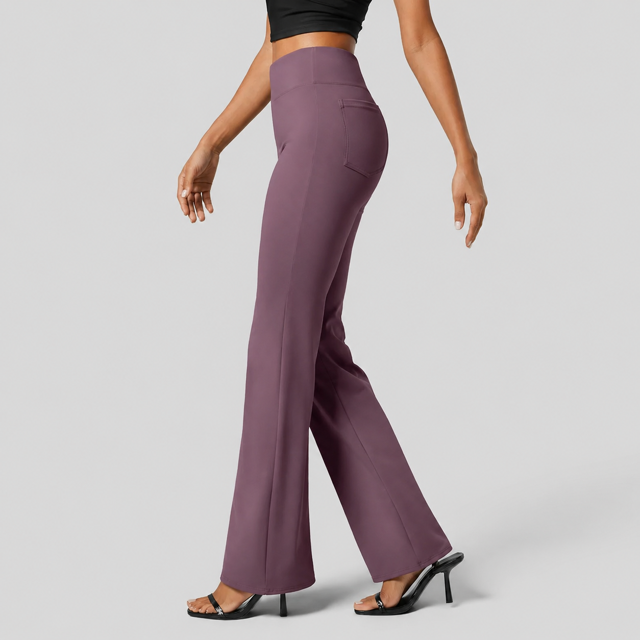 Casual Flare Work Pants With Pocket For Women 