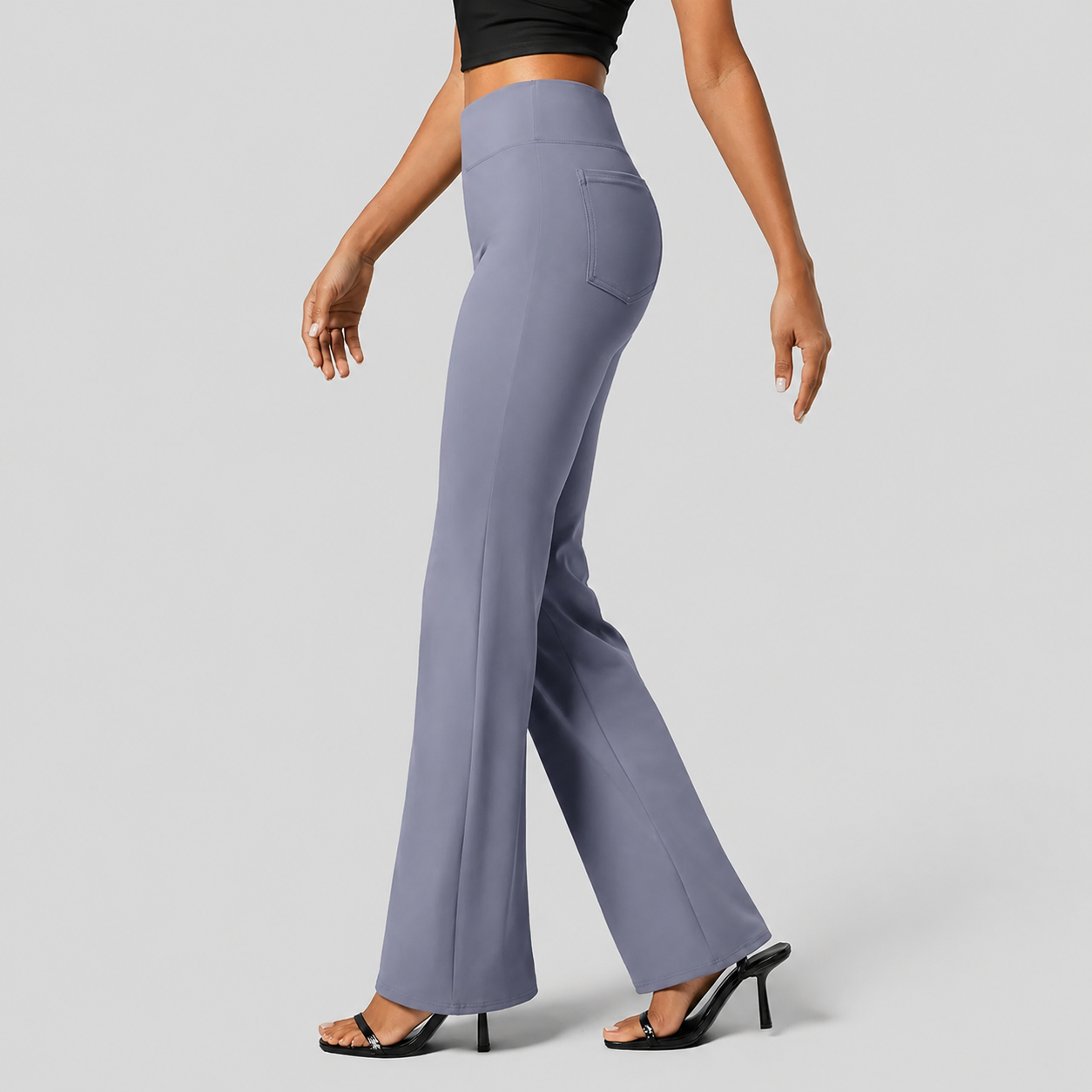 Casual Flare Work Pants With Pocket For Women 