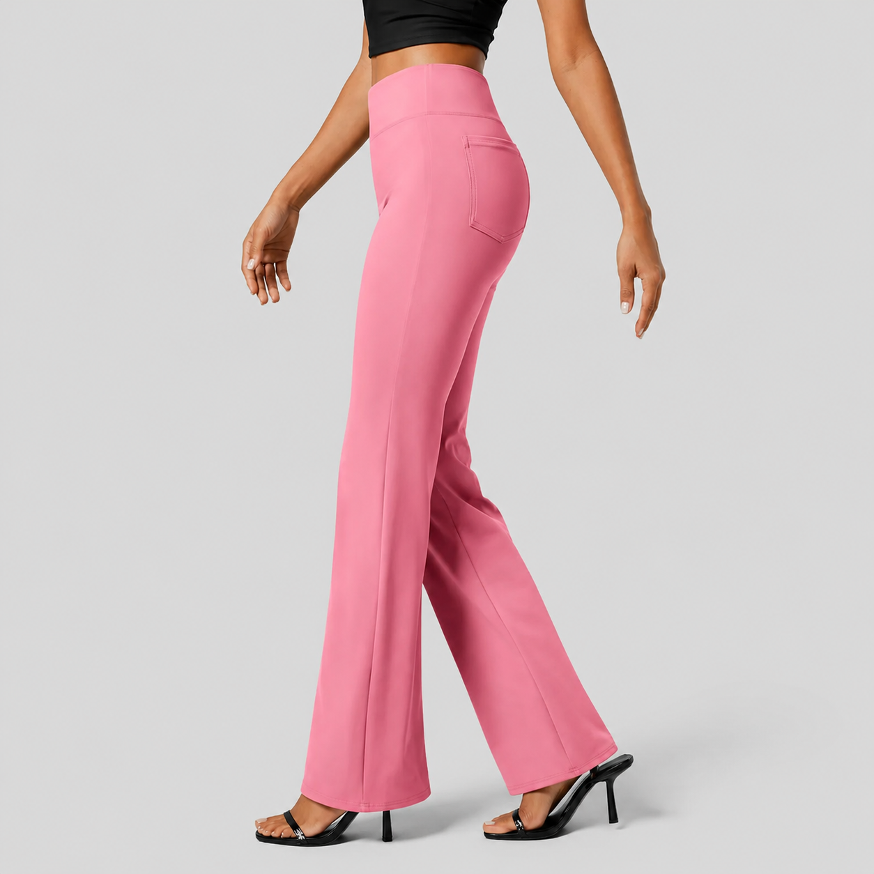 Casual Flare Work Pants With Pocket For Women 