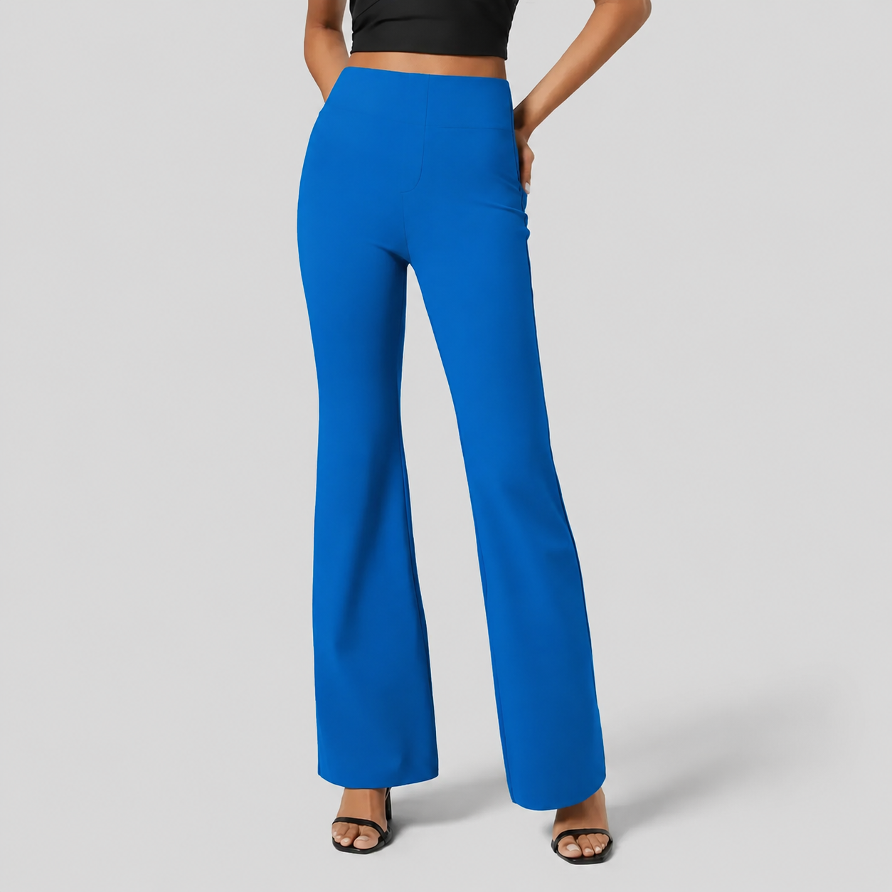 Casual Flare Work Pants With Pocket For Women 