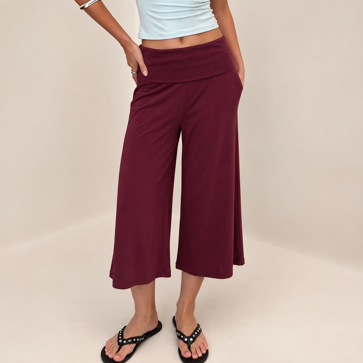 Casual Loose Fit Capri Pants For Women