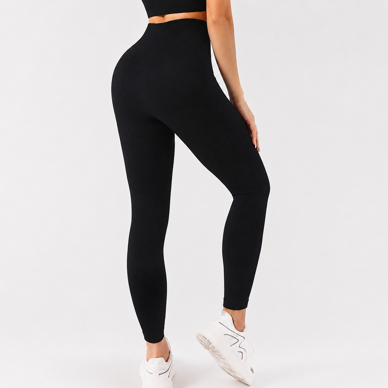 Soft Elastic Ribbed Compression Sports Pant For Women