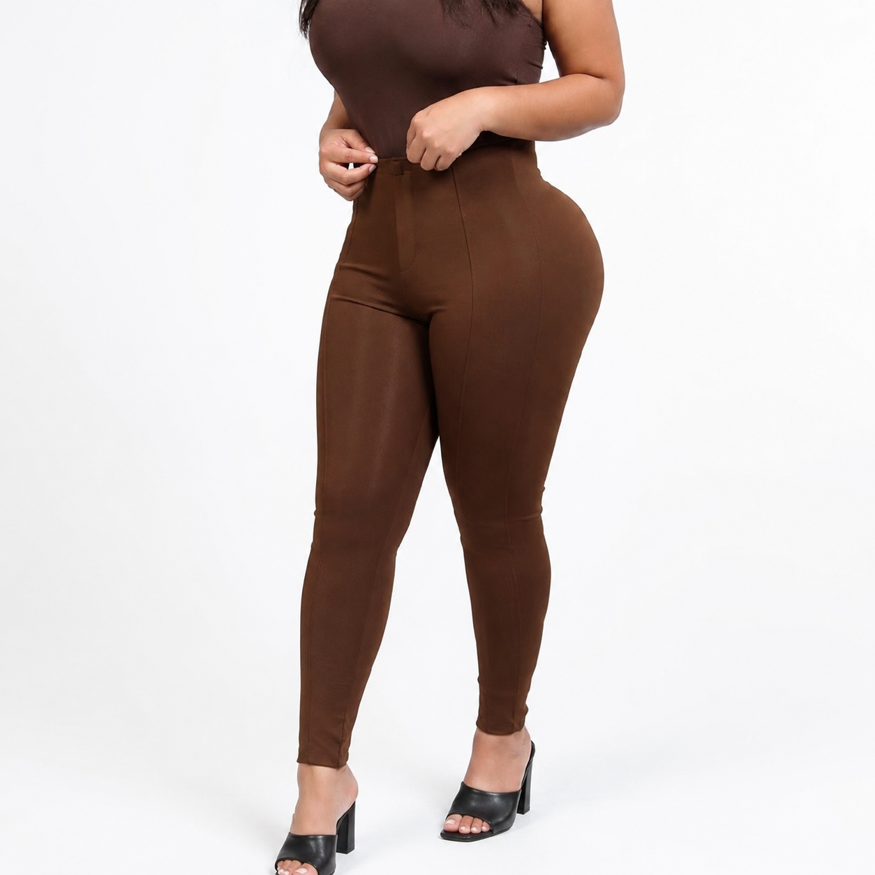 High Rise Colombian Compression Skinny Fit Pants For Women