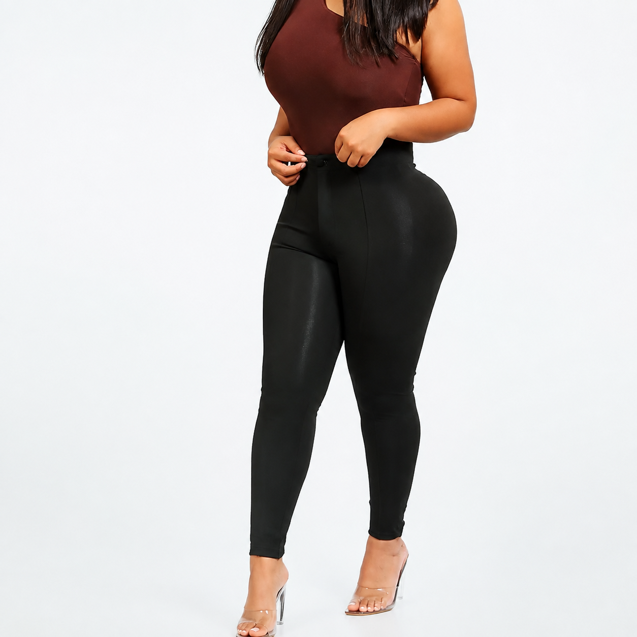 High Rise Colombian Compression Skinny Fit Pants For Women
