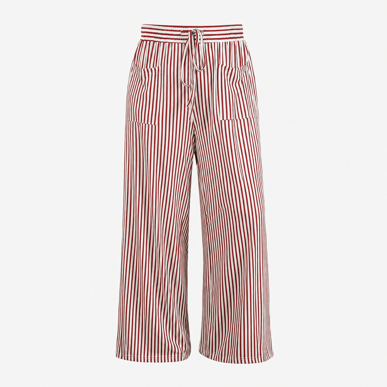 Casual Wide Plus Size Striped Pattern Pants For Women